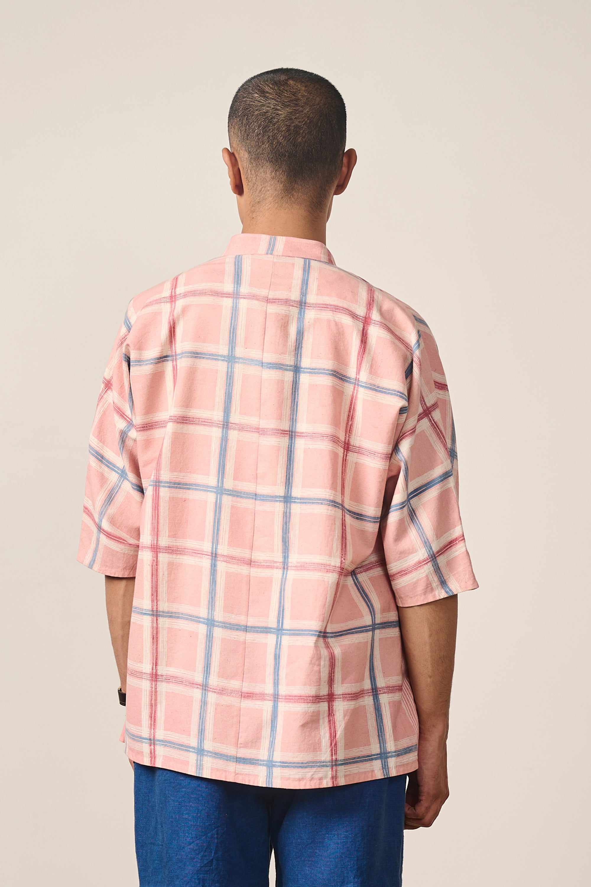MULTI COLOURED STRIPED KIMONO HALF SLEEVE SHIRT