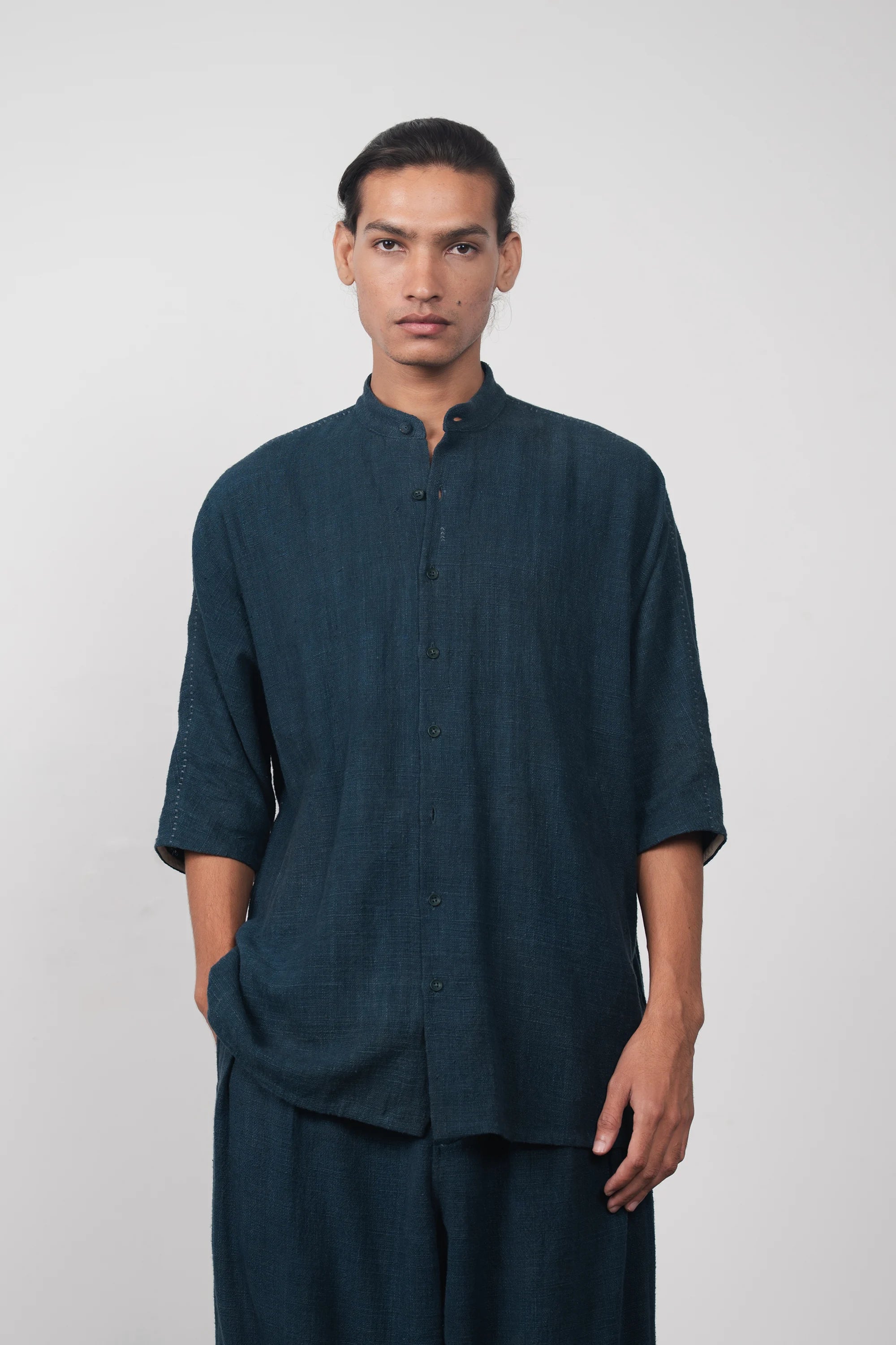 Kimono Sleeve Cotton Shirt