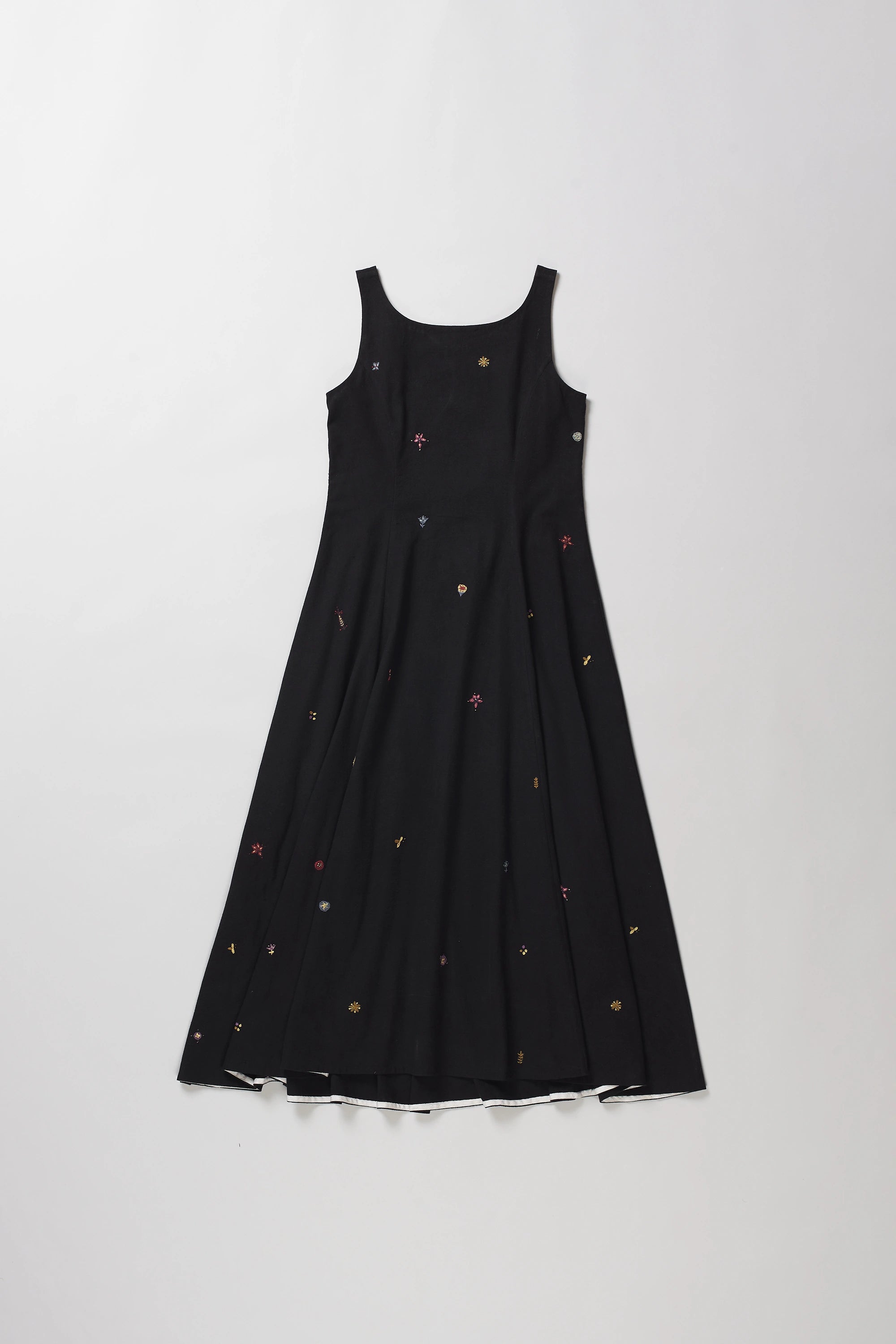 Hand Detailed Princess Cut Dress in Black