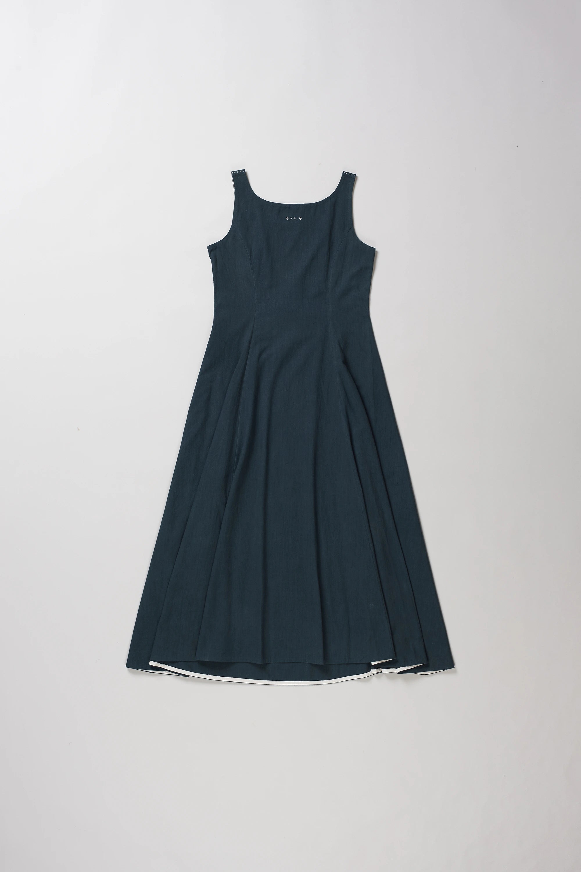 Flared Princess Cut Dress in Black Indigo