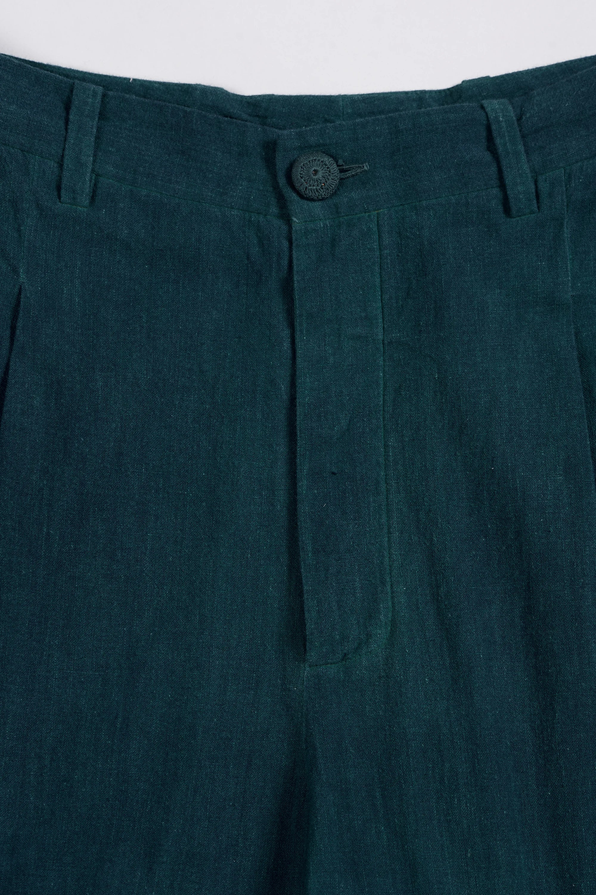 BOTTLE GREEN COTTON TROUSERS