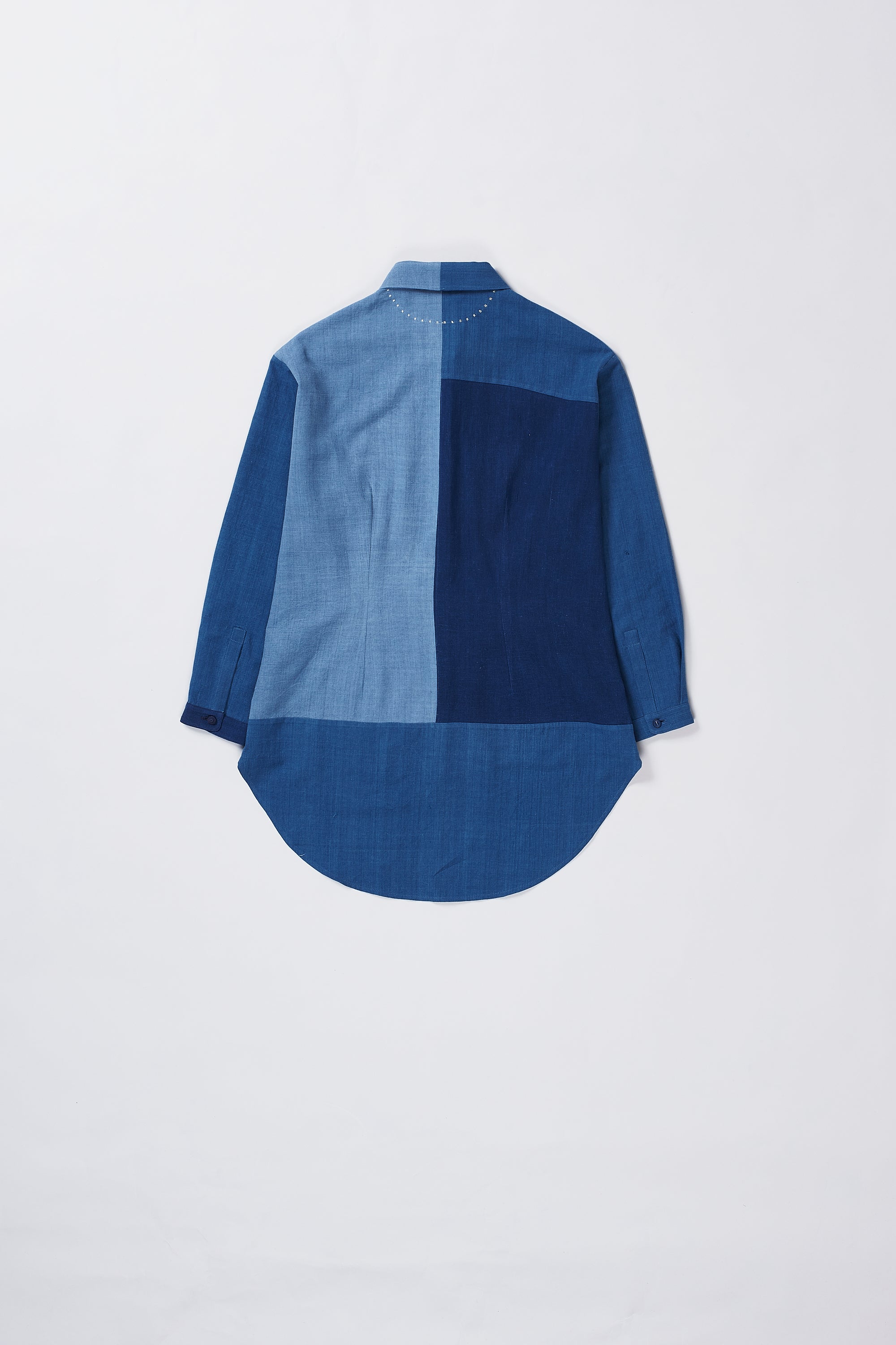 PATCHWORK SHIRT IN SHADES OF INDIGO