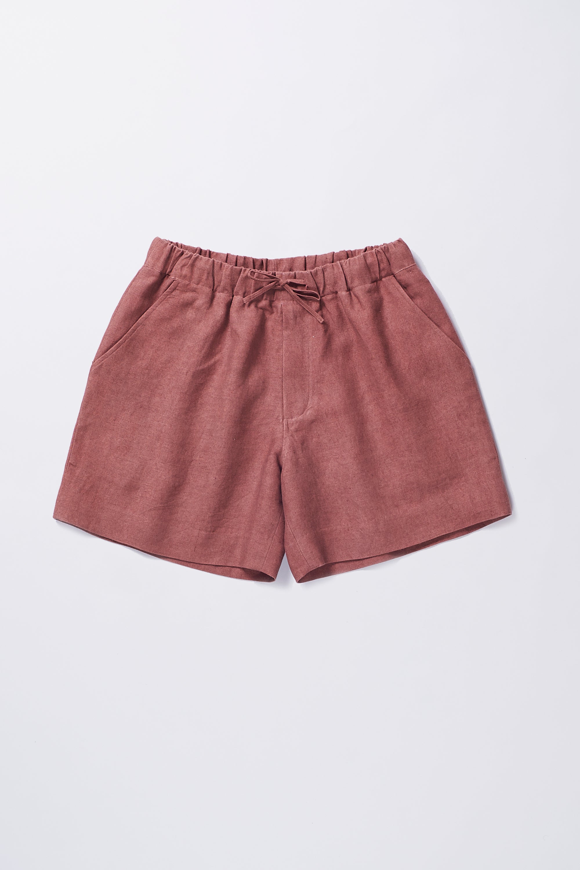 LINEN SHORTS IN ROUGE PINK