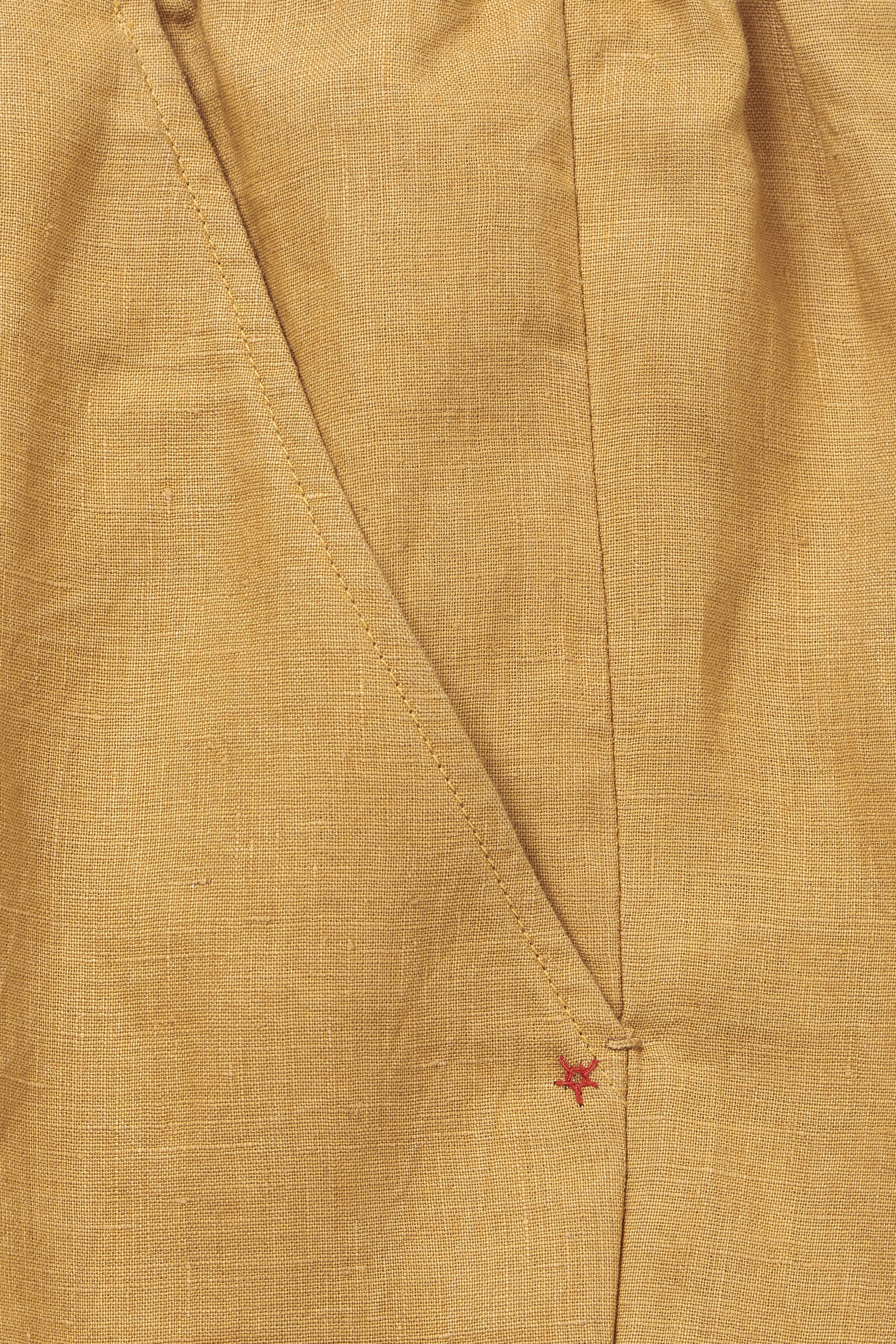 LINEN SHORTS IN MUSTARD YELLOW