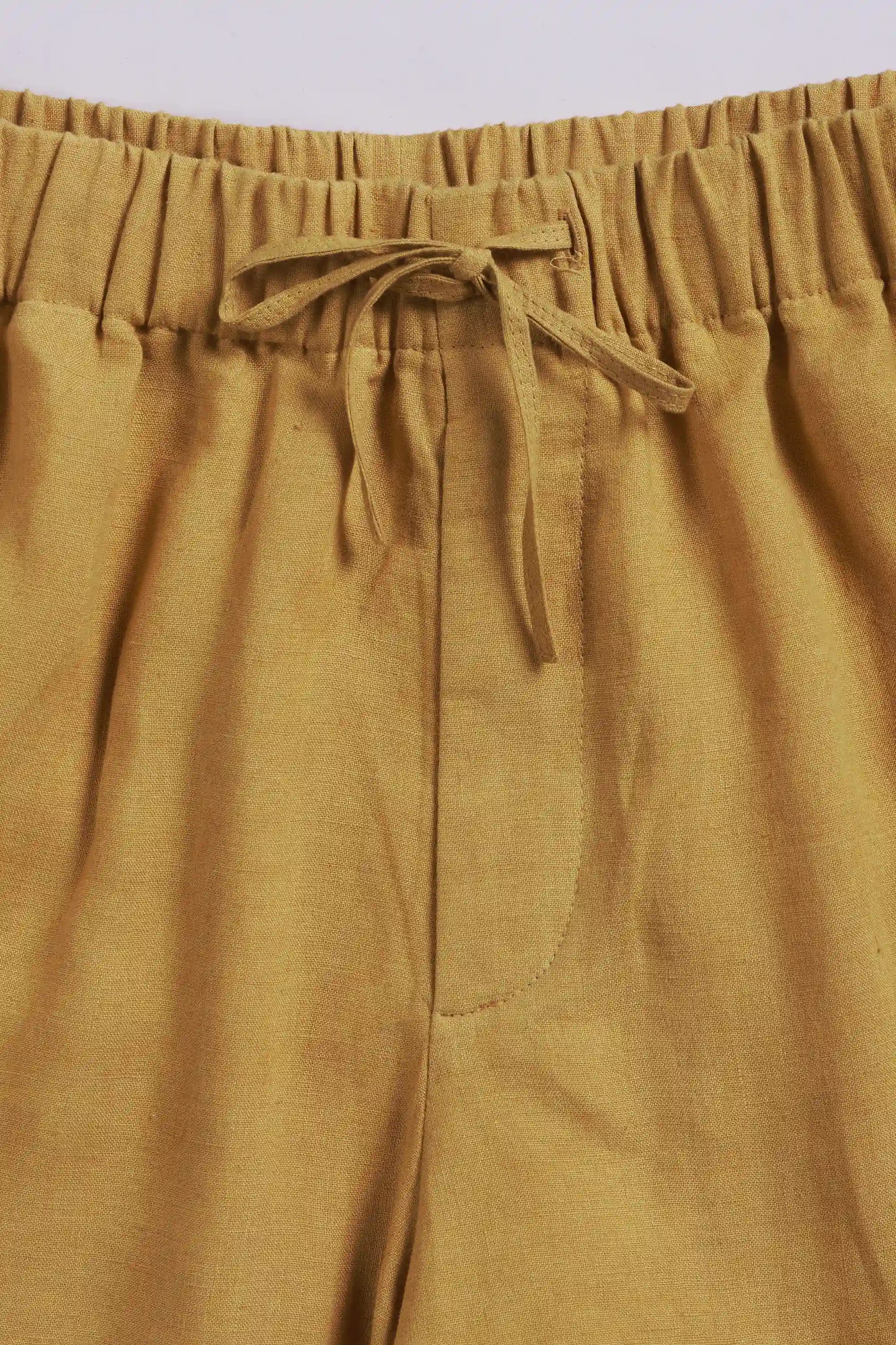 Adjustable Shorts in Ochre Yellow