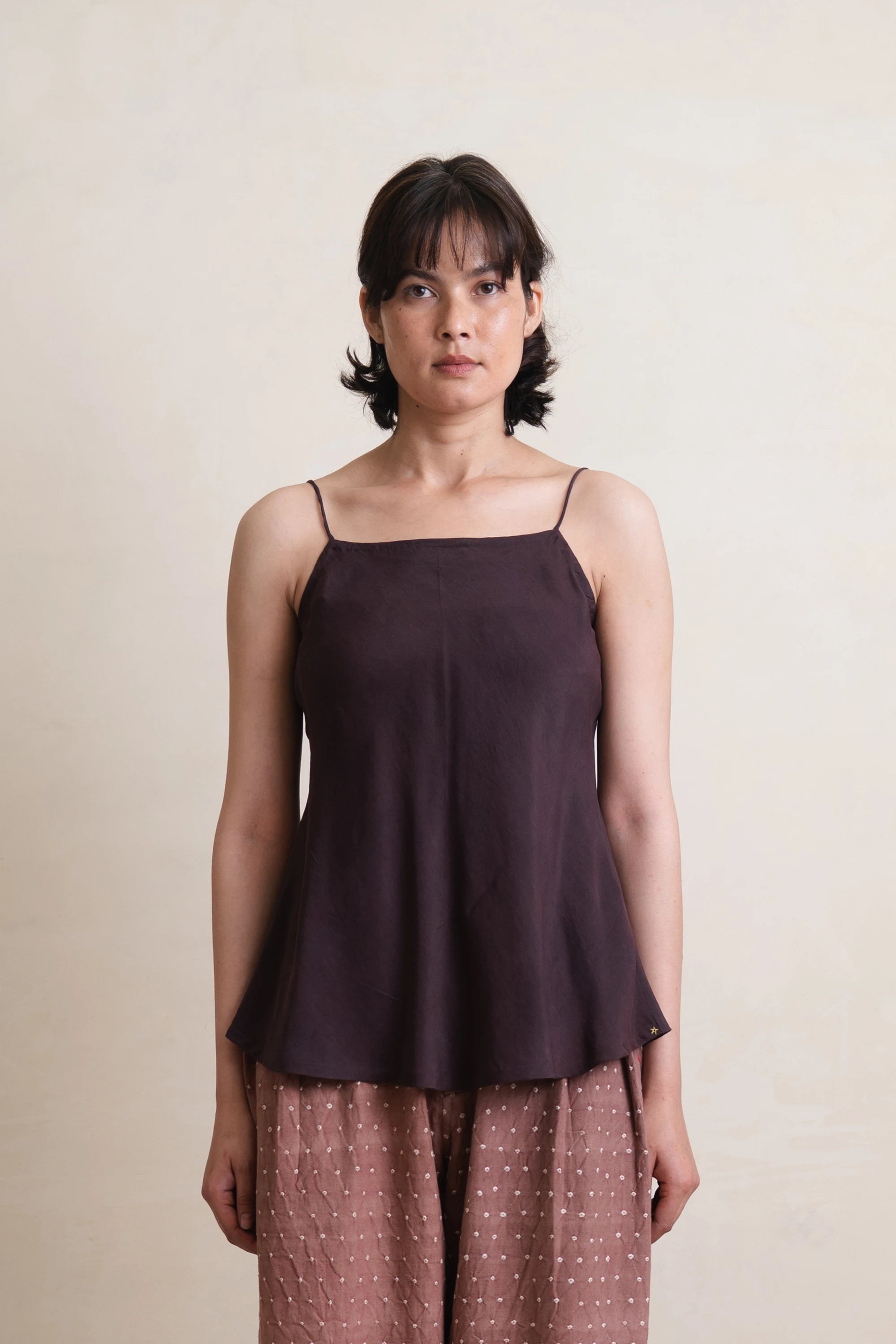 Purple-Red Silk Top
