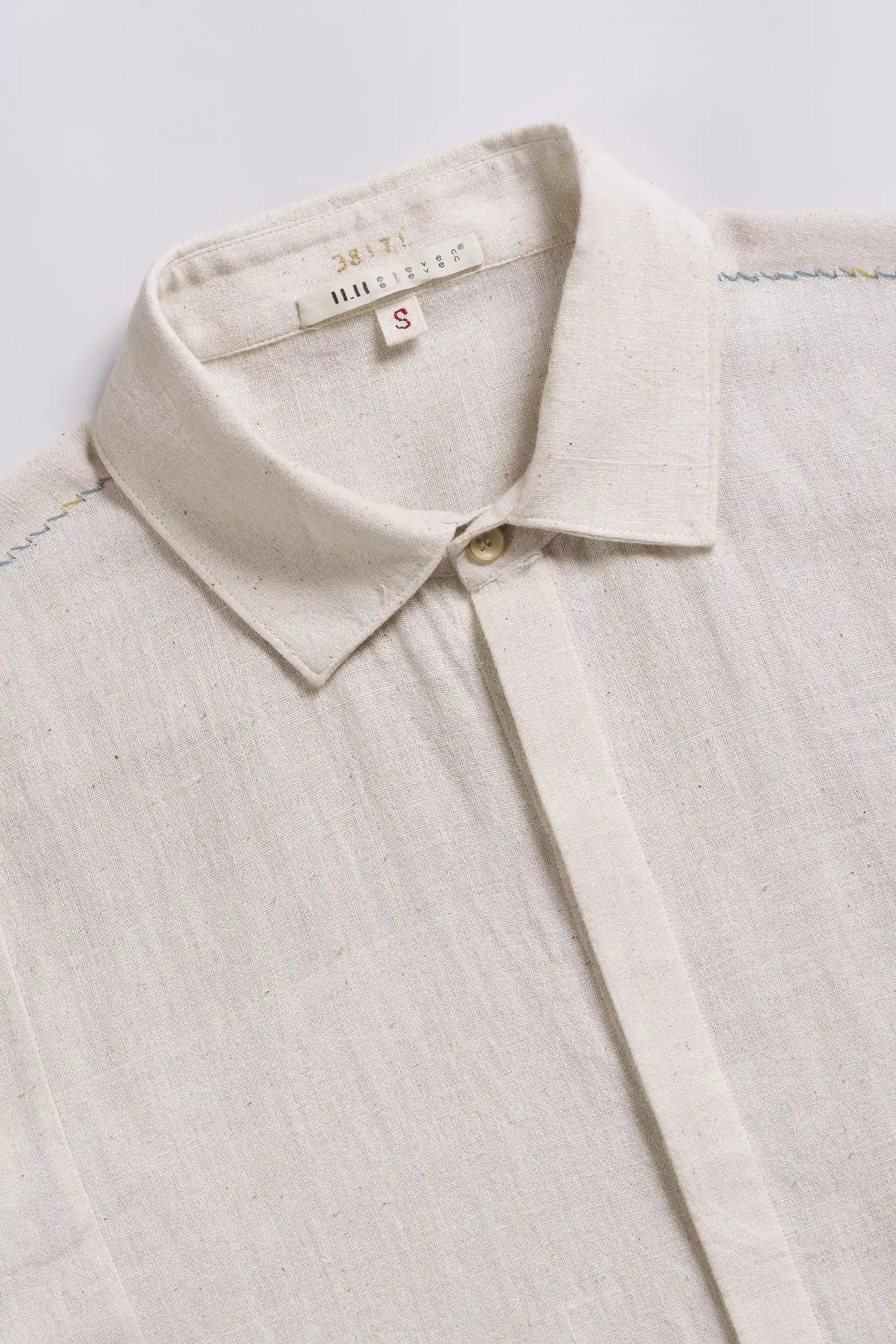 Ecru Comfort-Fit Pan Shirt