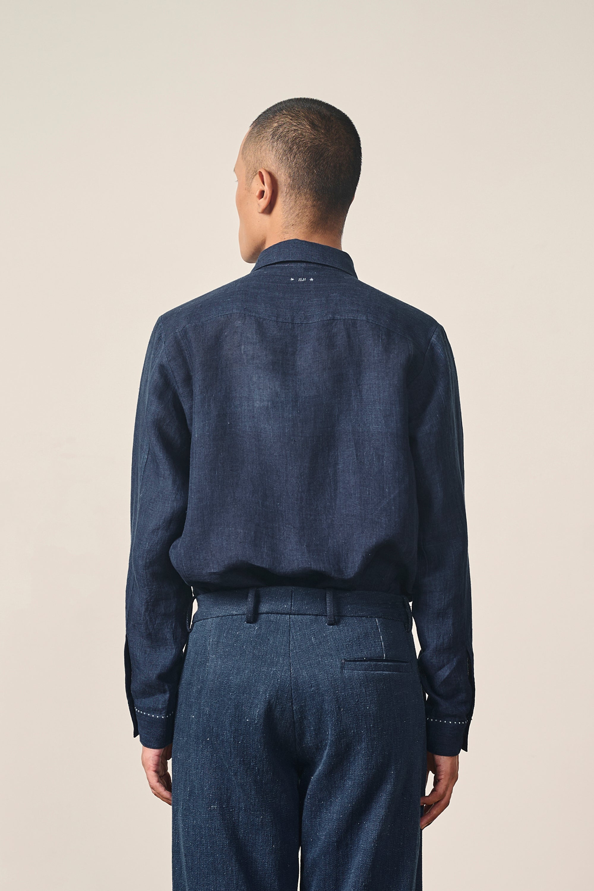 LINEN SHIRT IN NATURAL INDIGO