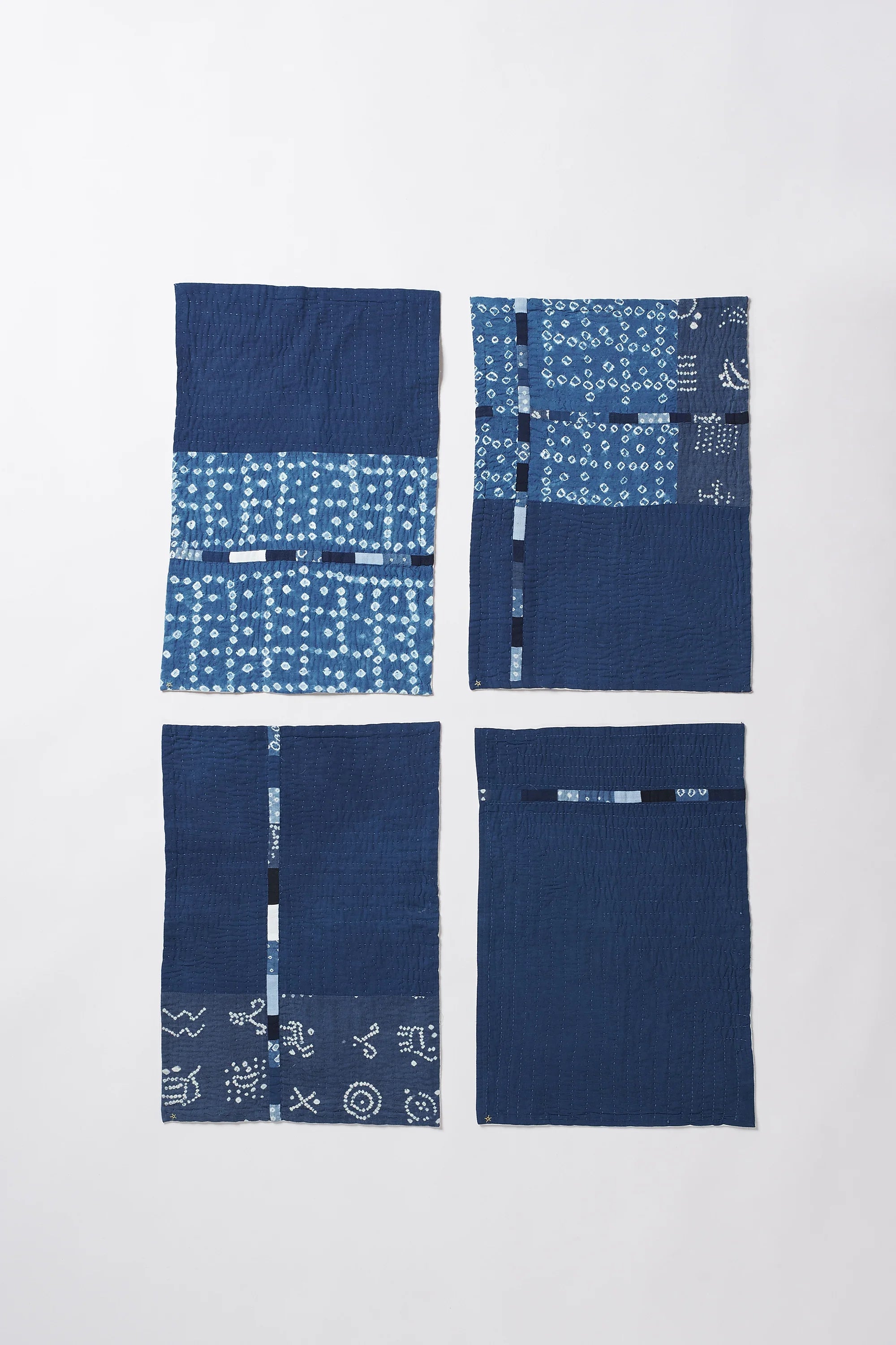 Indigo Patchwork Placemat with Kantha