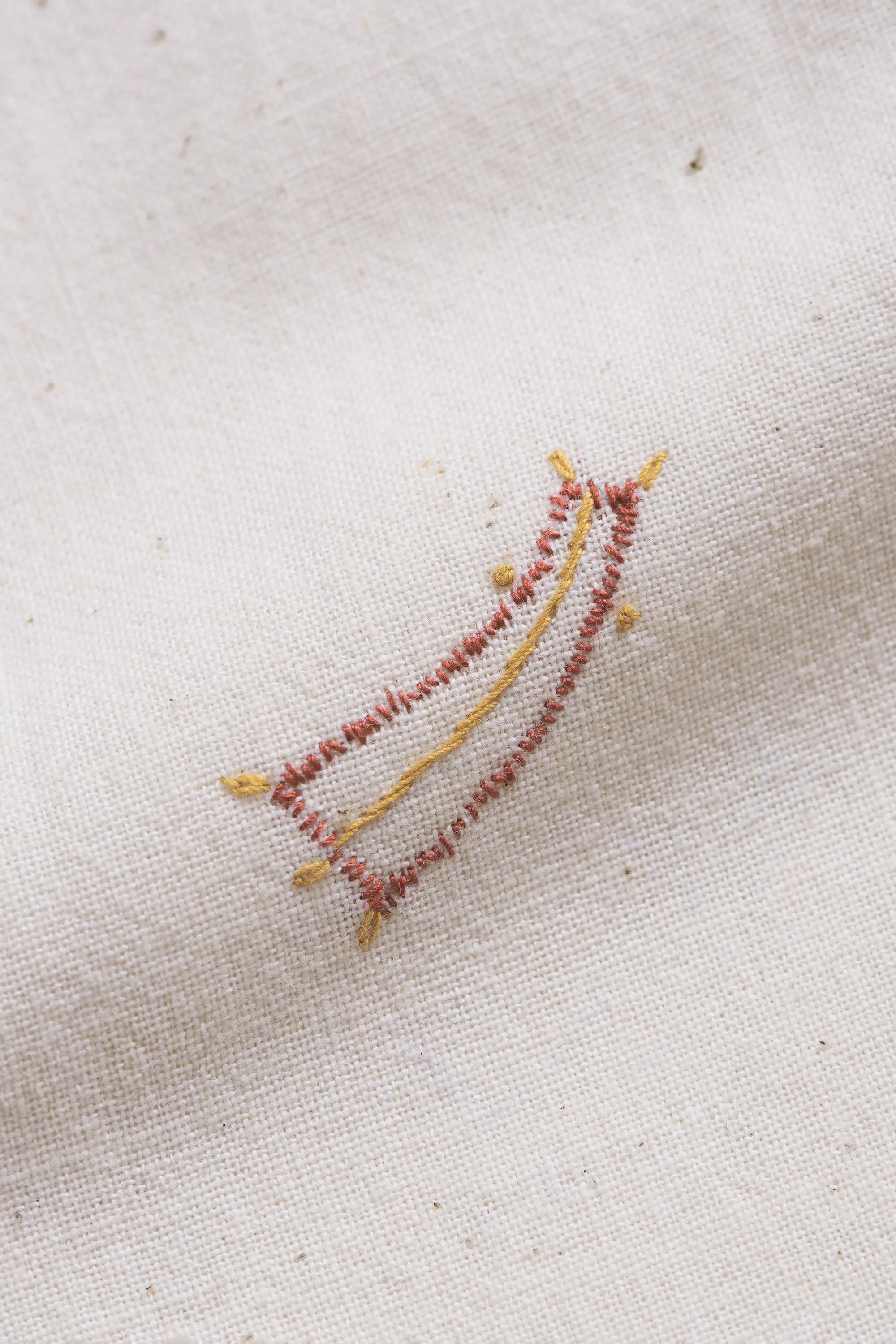 Fabric close-up with hand embroidery