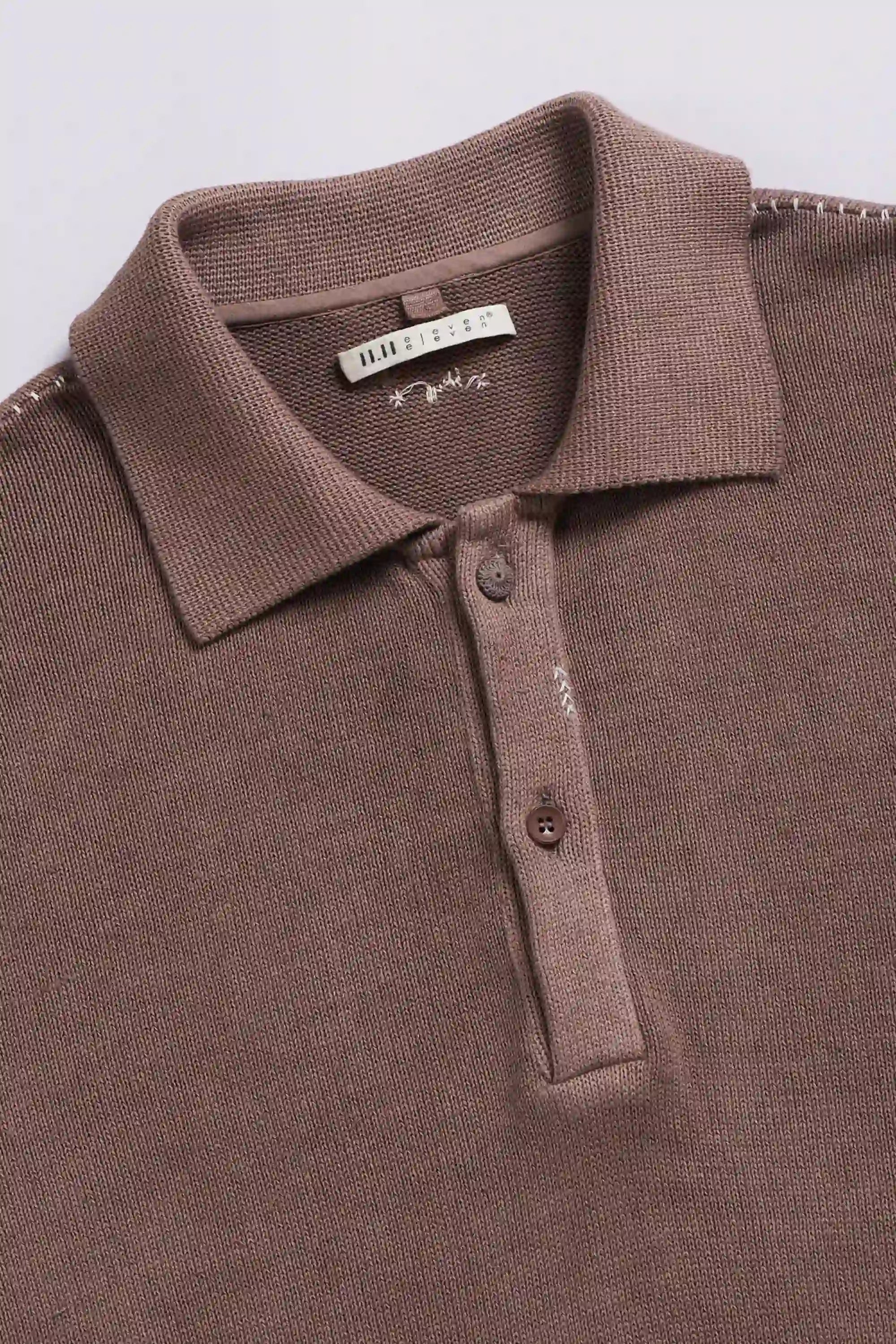 Fabric close-up with buttons and collar