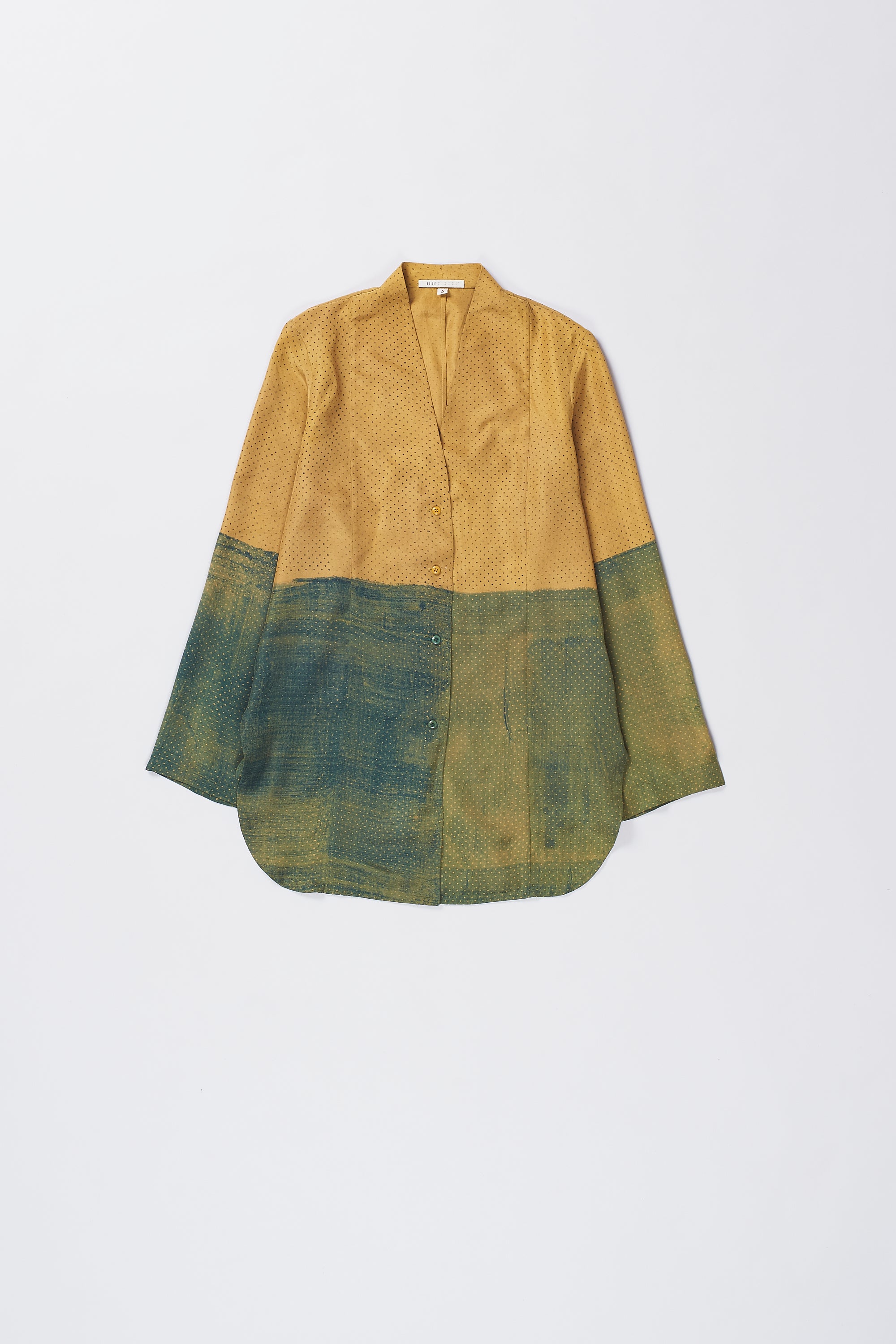 BUTTON DOWN TUNIC IN MUSTARD YELLOW