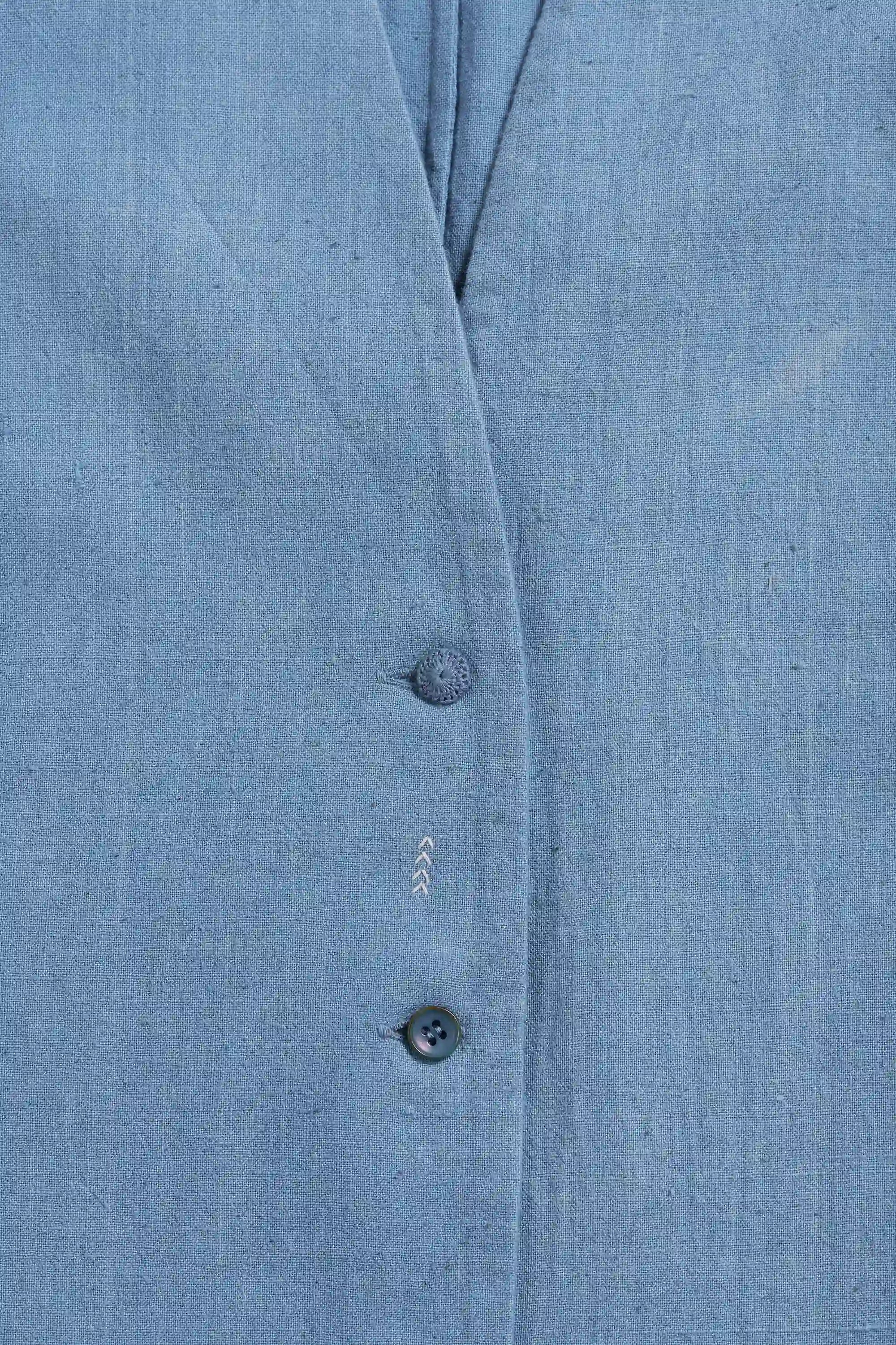 Cotton V Neck Tunic in Powder Blue