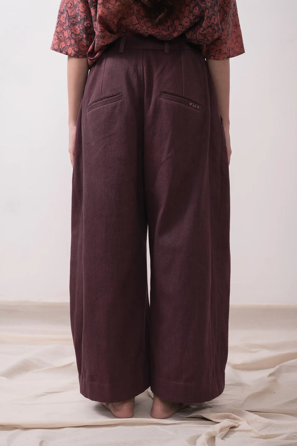 Purple Red Relaxed Fit Trousers