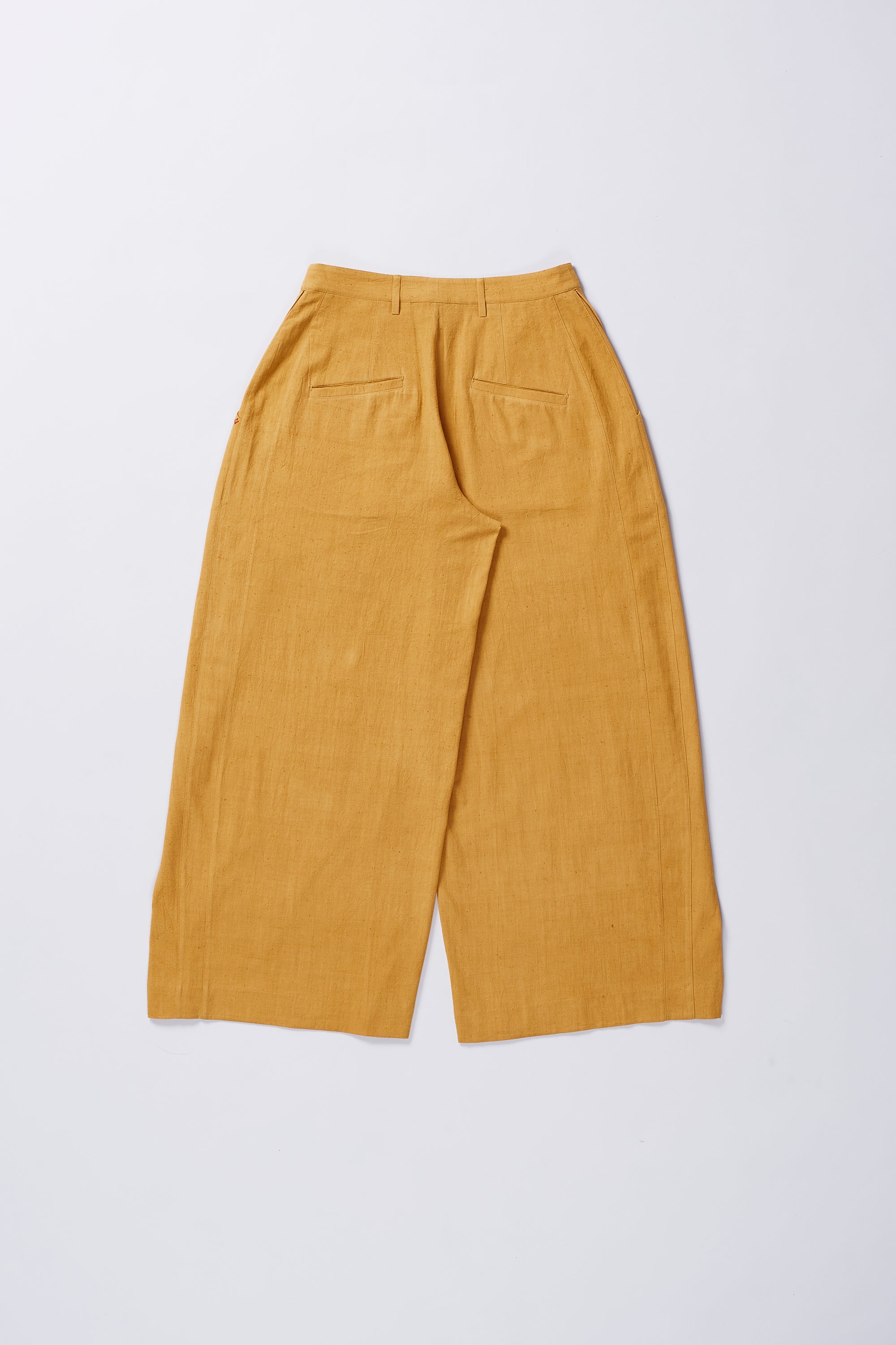 OVERLAP PLEAT TROUSERS IN MUSTARD YELLOW