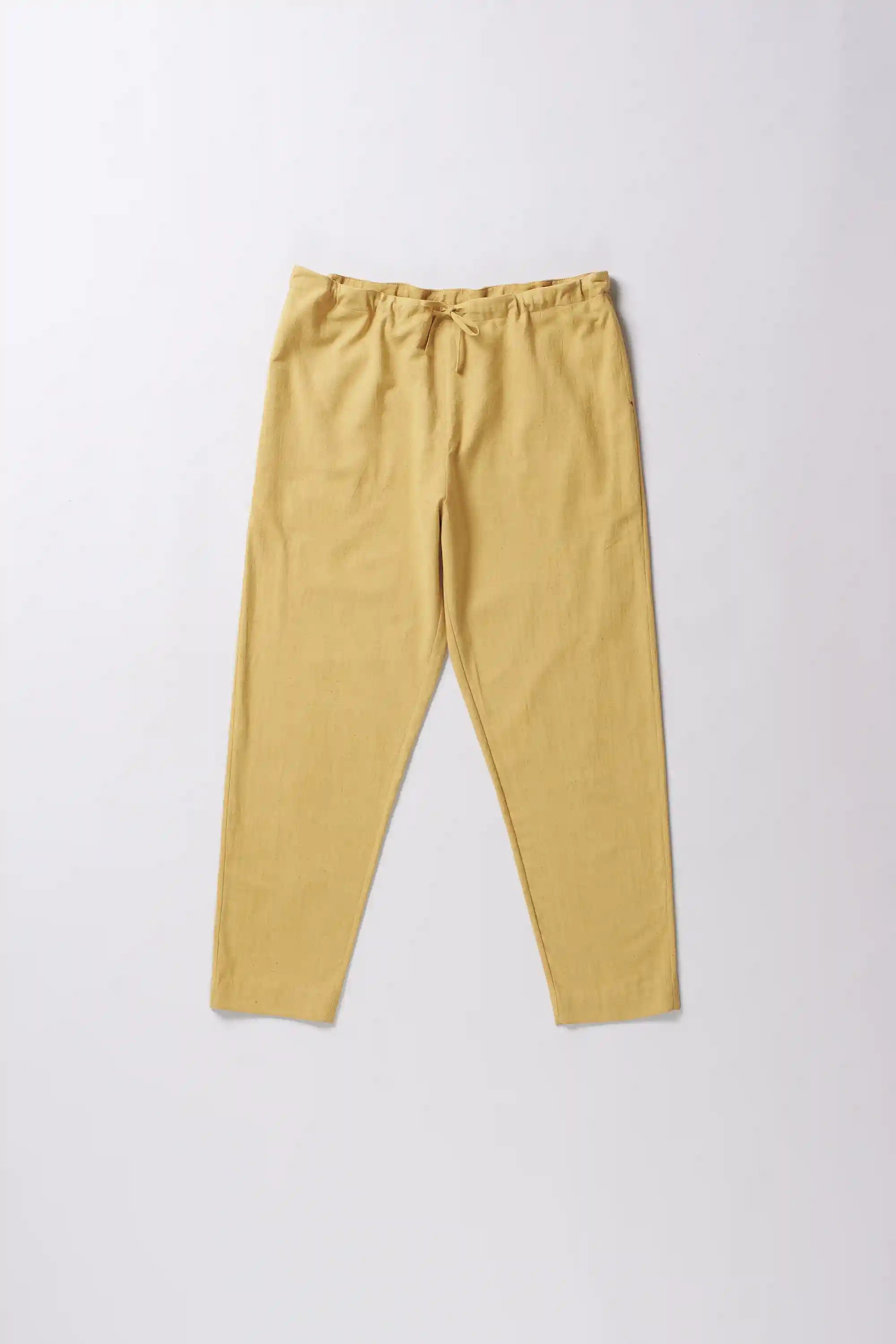 Ochre yellow cotton pant