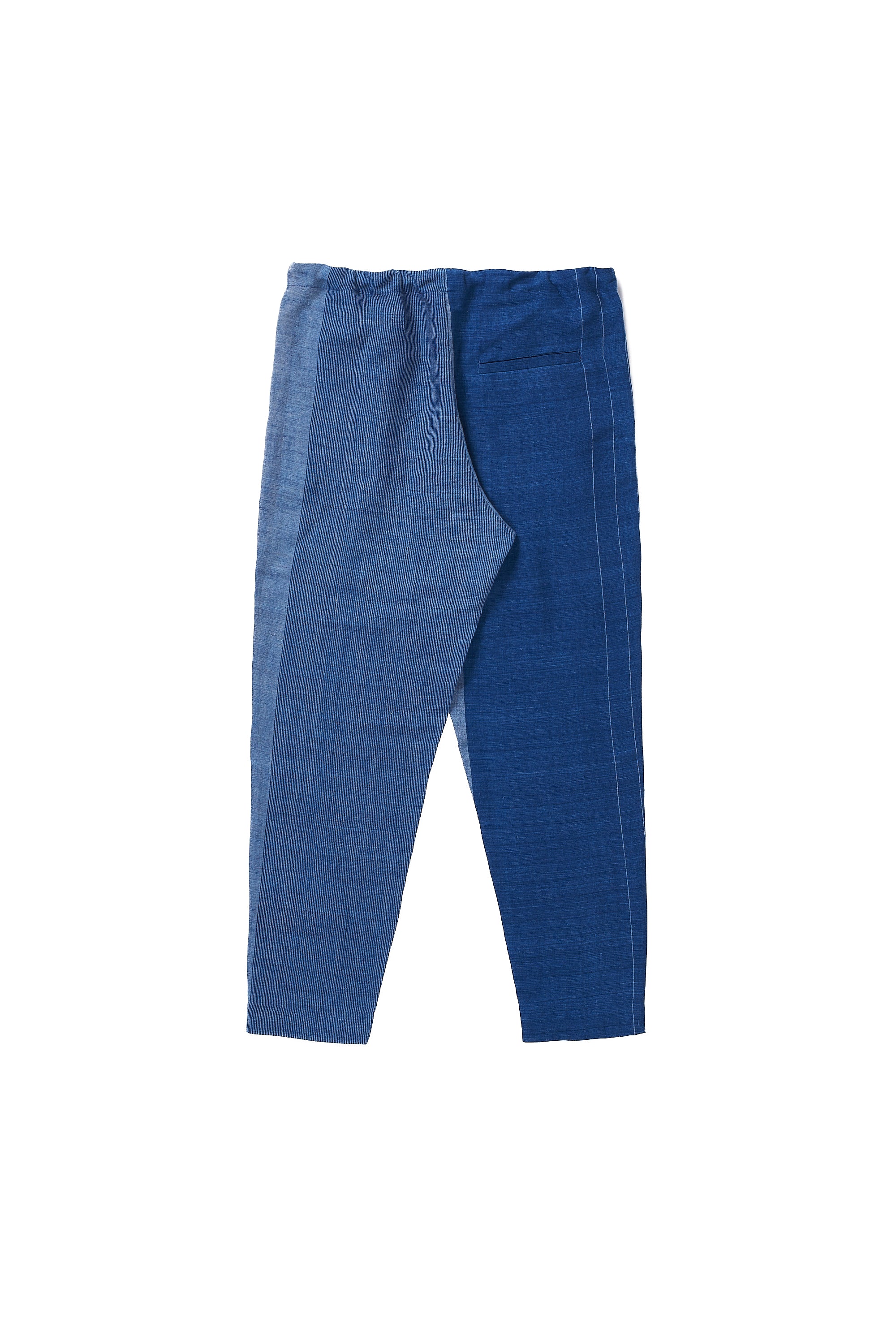 INDIGO YARN DYED STRIPES COTTON PANTS