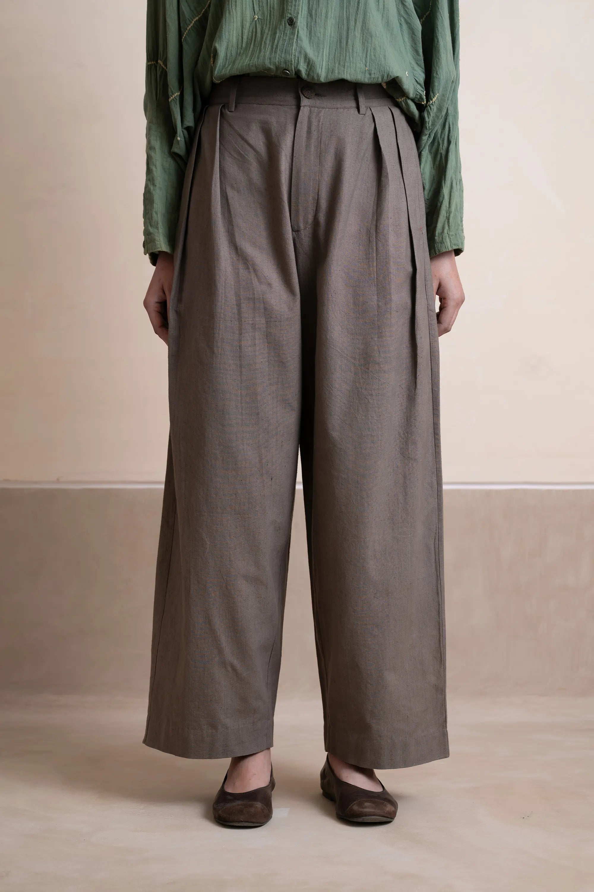 Ash Grey Relaxed Trousers