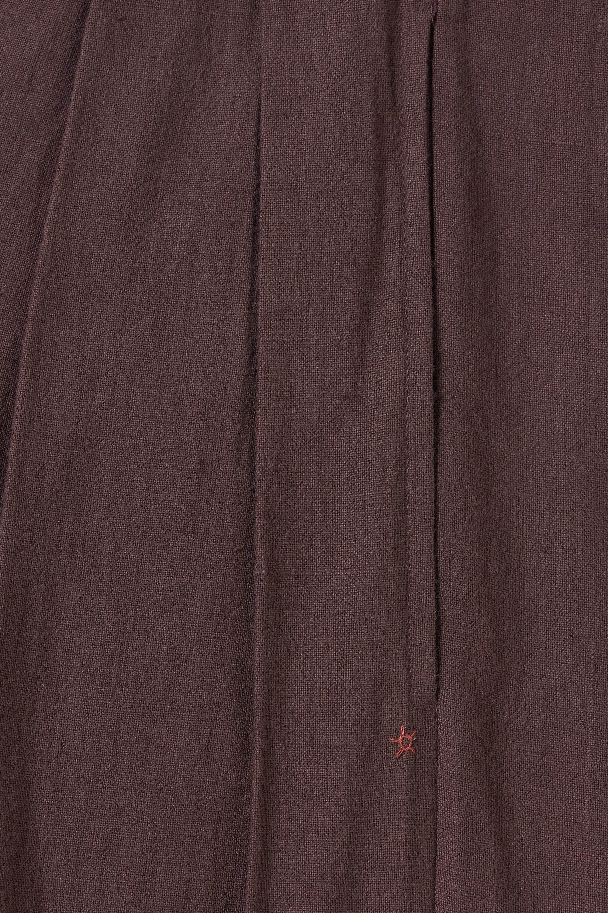BURNT UMBER COTTON PLEATED TROUSERS