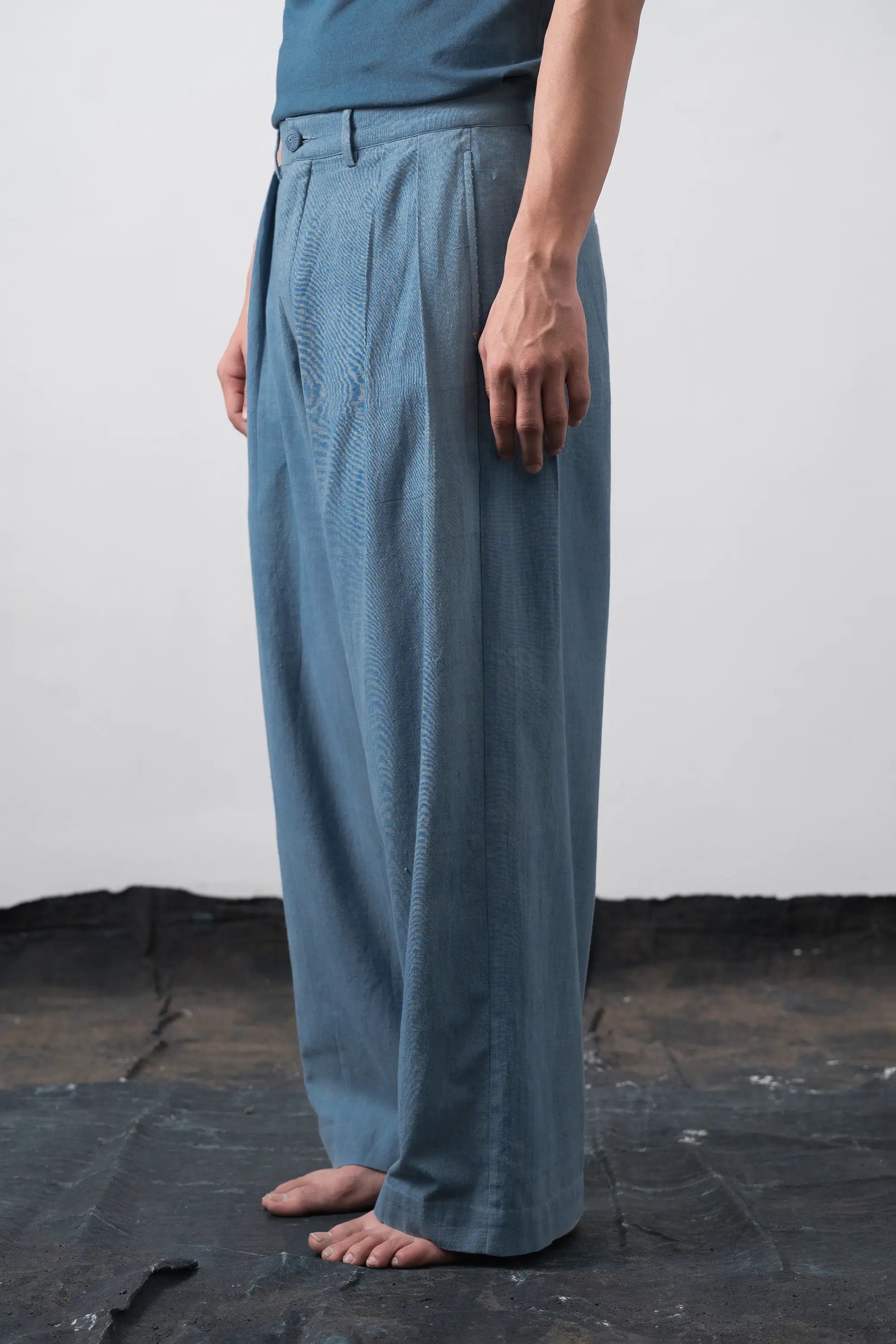 Powder Blue Relaxed Trousers
