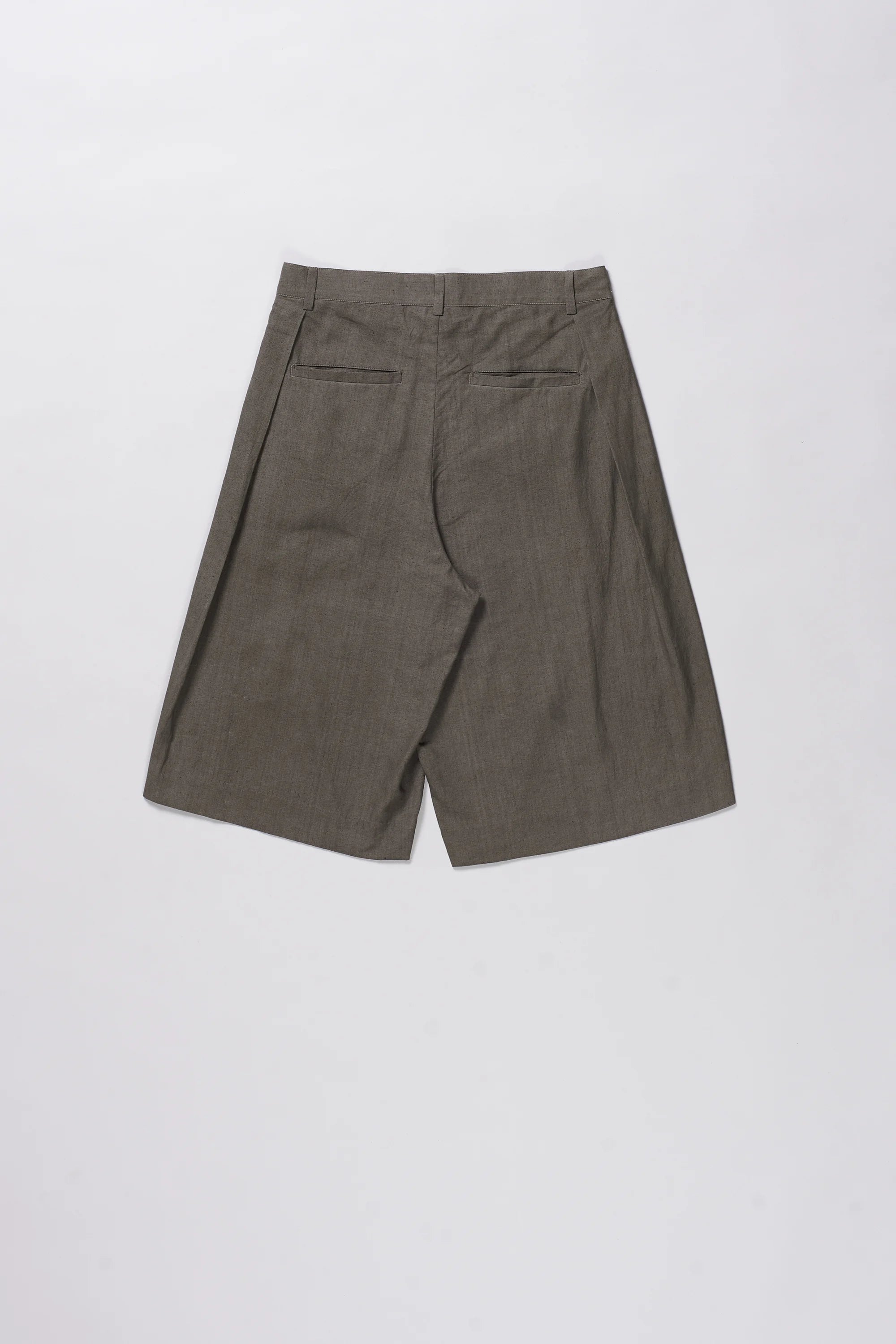 Ash Grey Pleated Shorts
