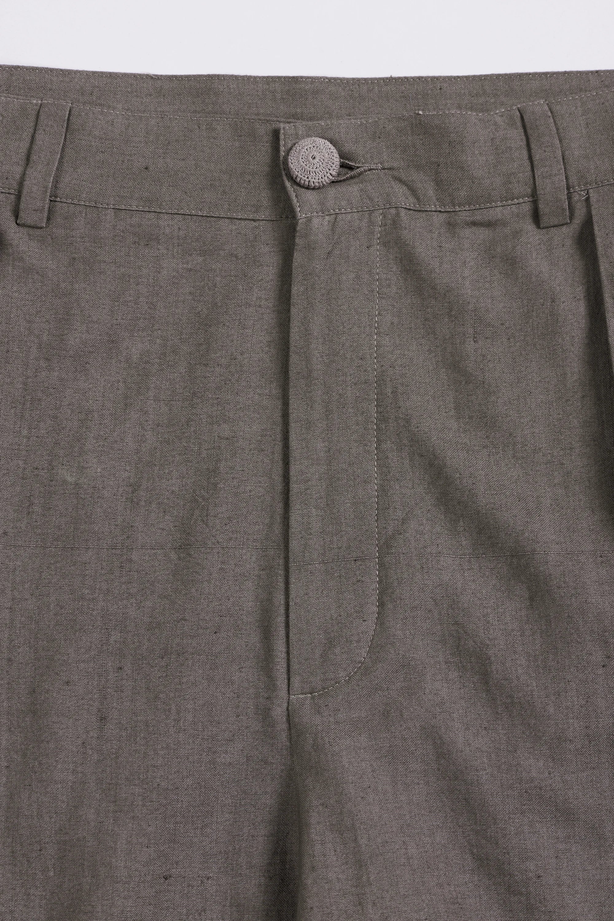 Ash Grey Pleated Shorts