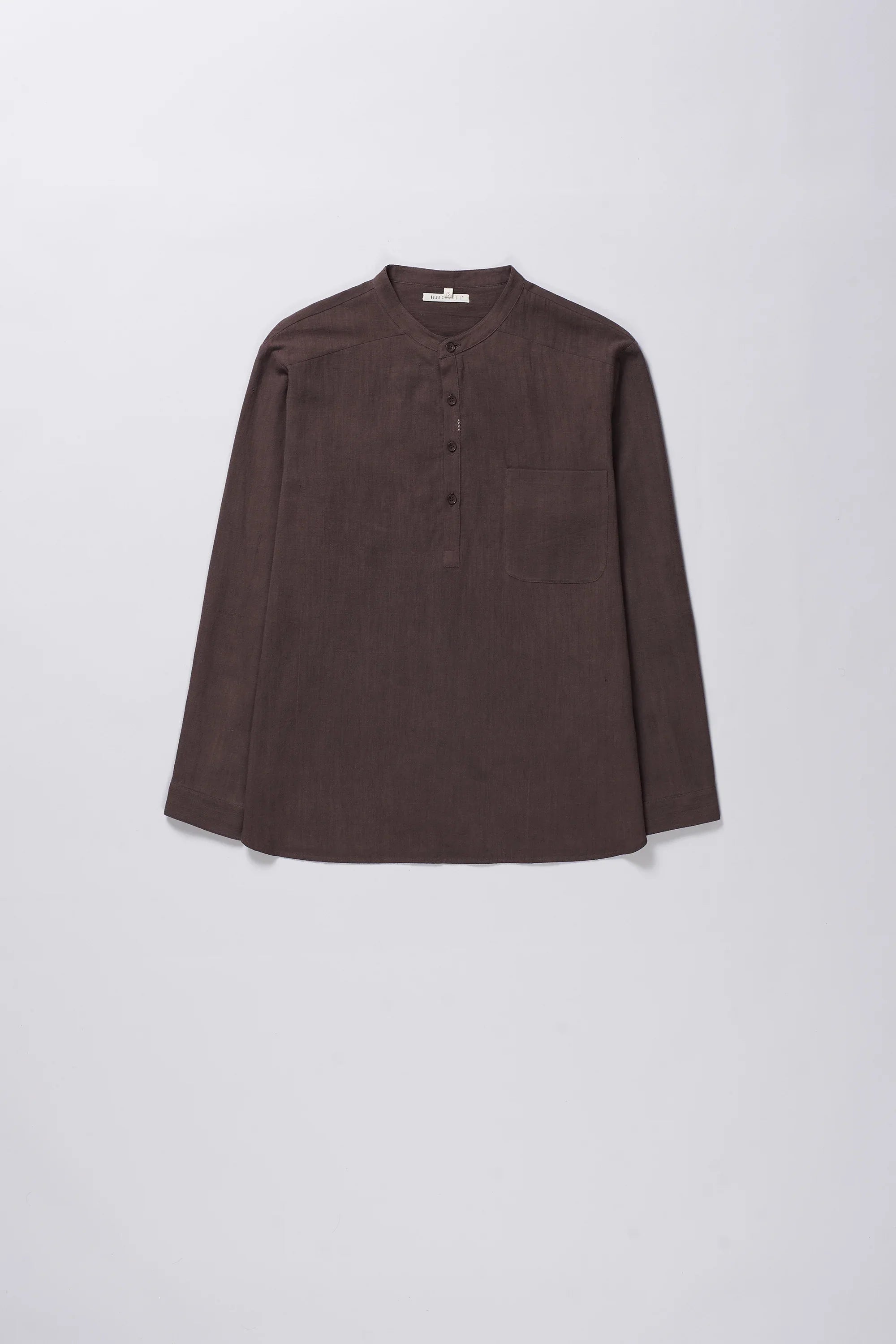 BURNT UMBER SHIRT WITH PATCH POCKET