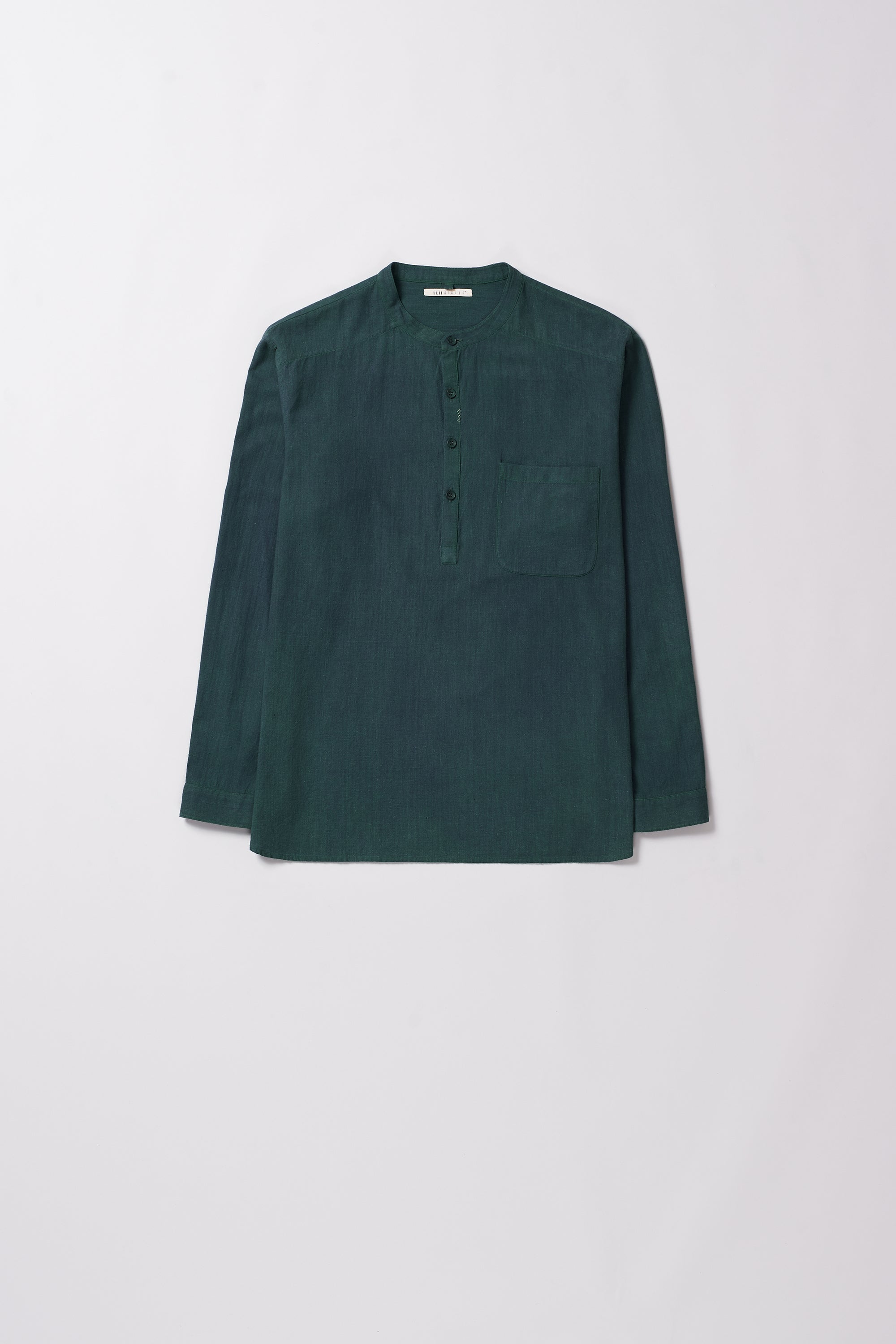 BOTTLE GREEN SOLID FINE COTTON SHIRT
