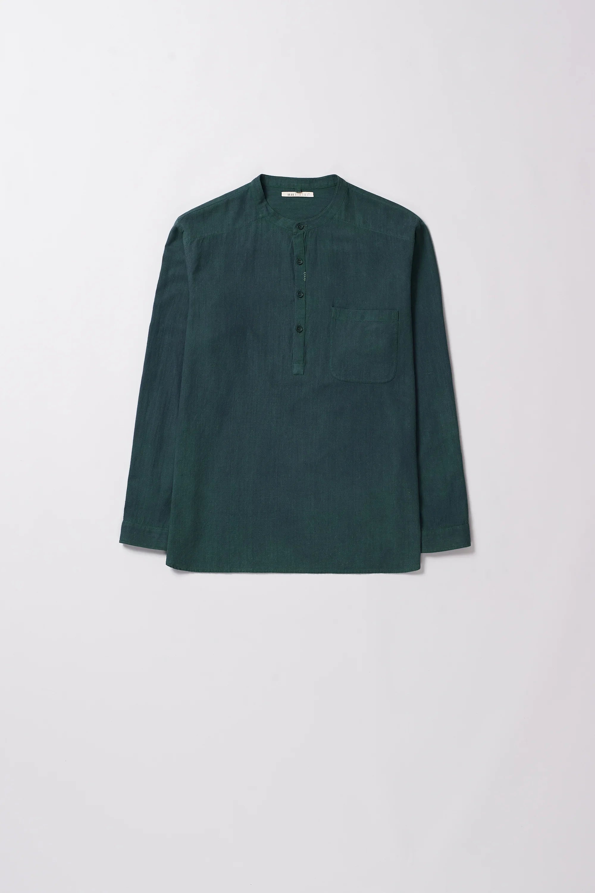 BOTTLE GREEN SHIRT WITH PATCH POCKET