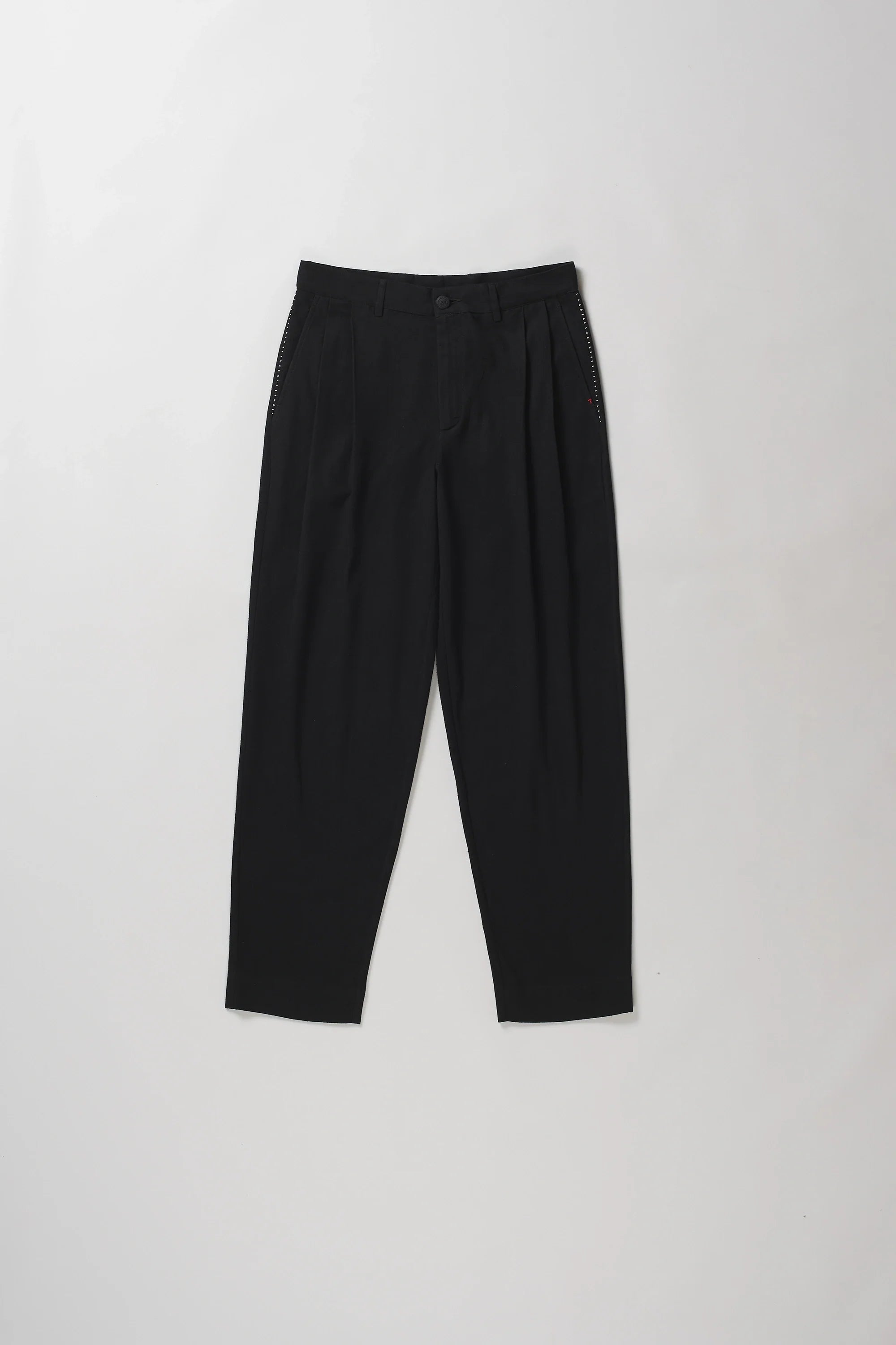 Front image of black cotton pant