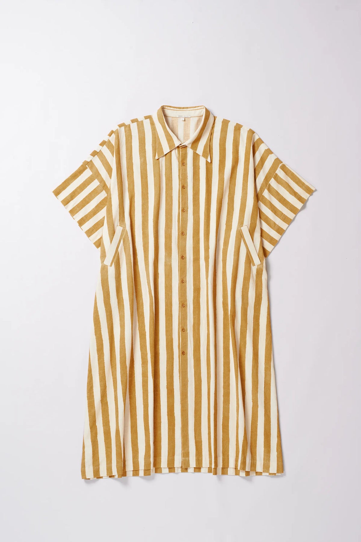 Mustard Yellow Cotton Kaftan Shirt