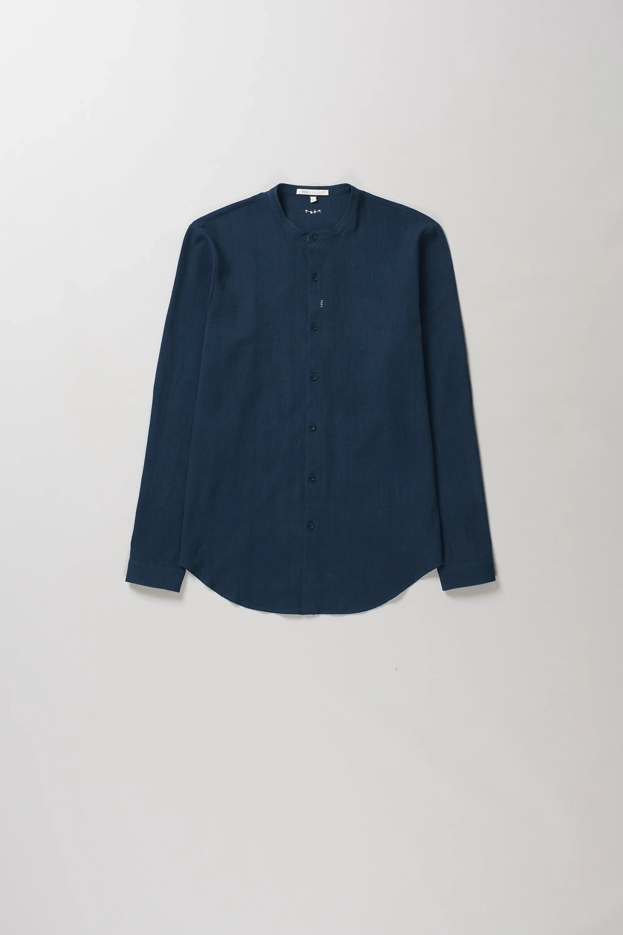 Front image of space blue cotton shirt