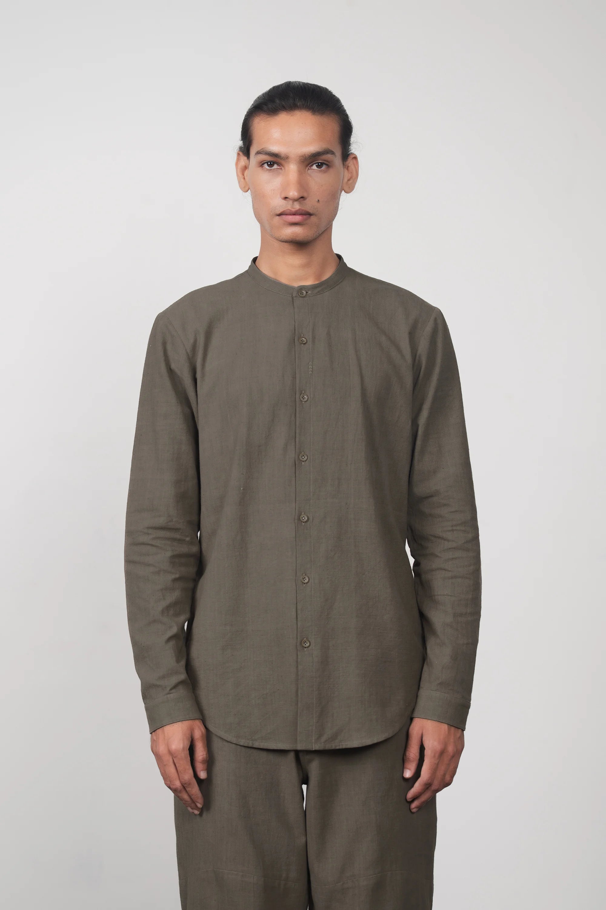 Ash Grey Collar Shirt
