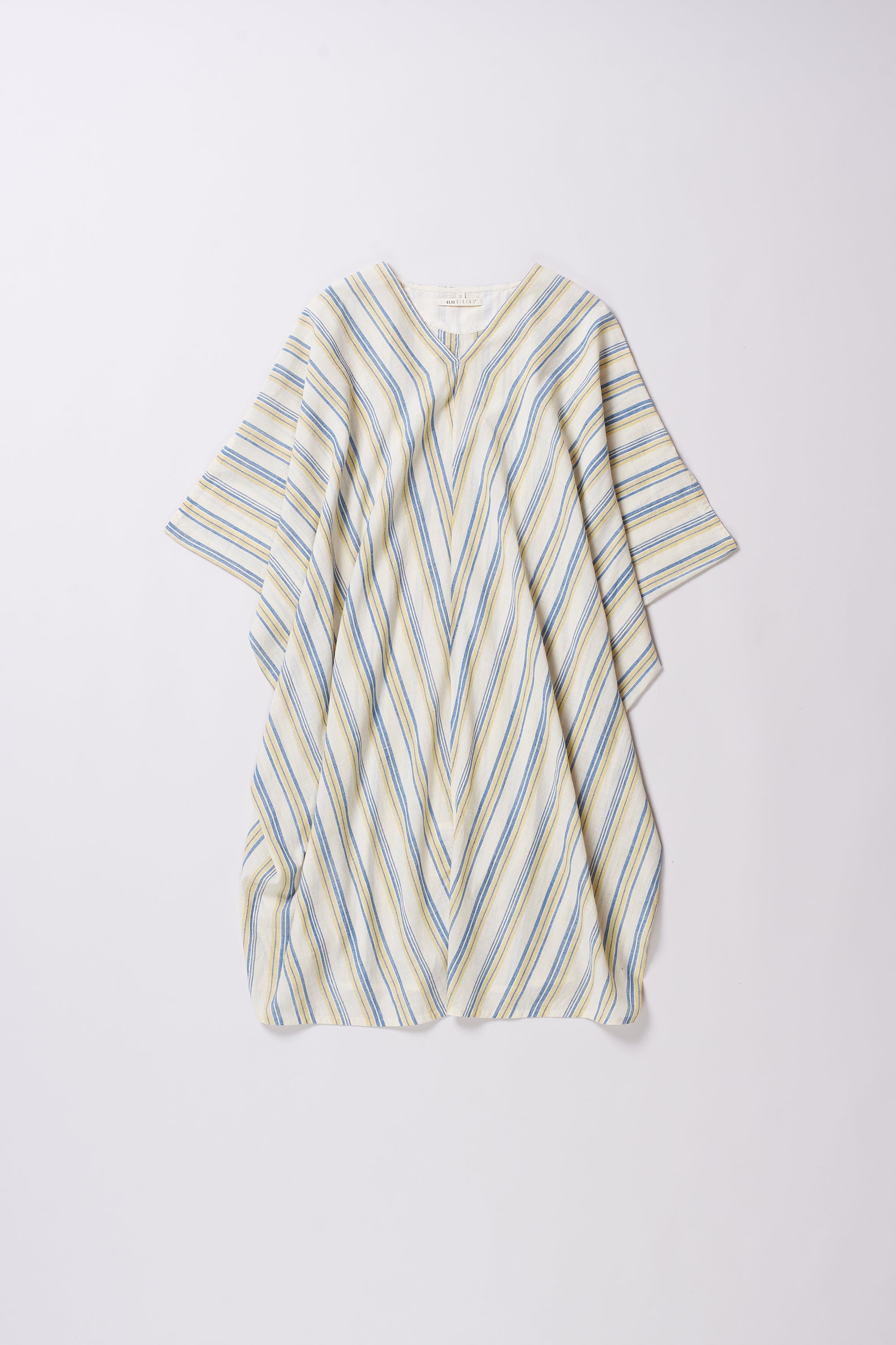 MULTI-COLOUR YARN DYED STRIPE STATEMENT KAFTAN DRESS