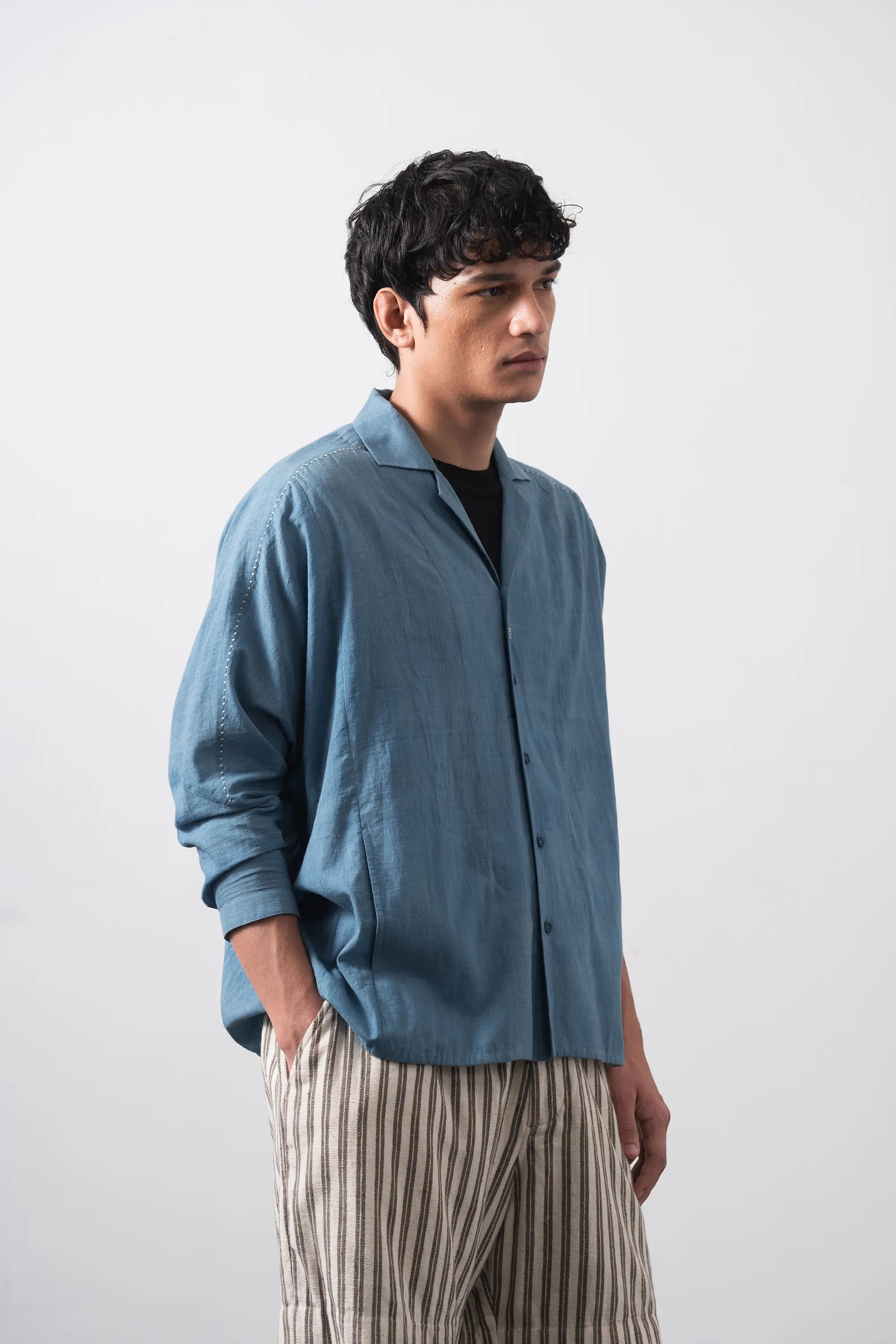 Relaxed Shirt in Powder Blue