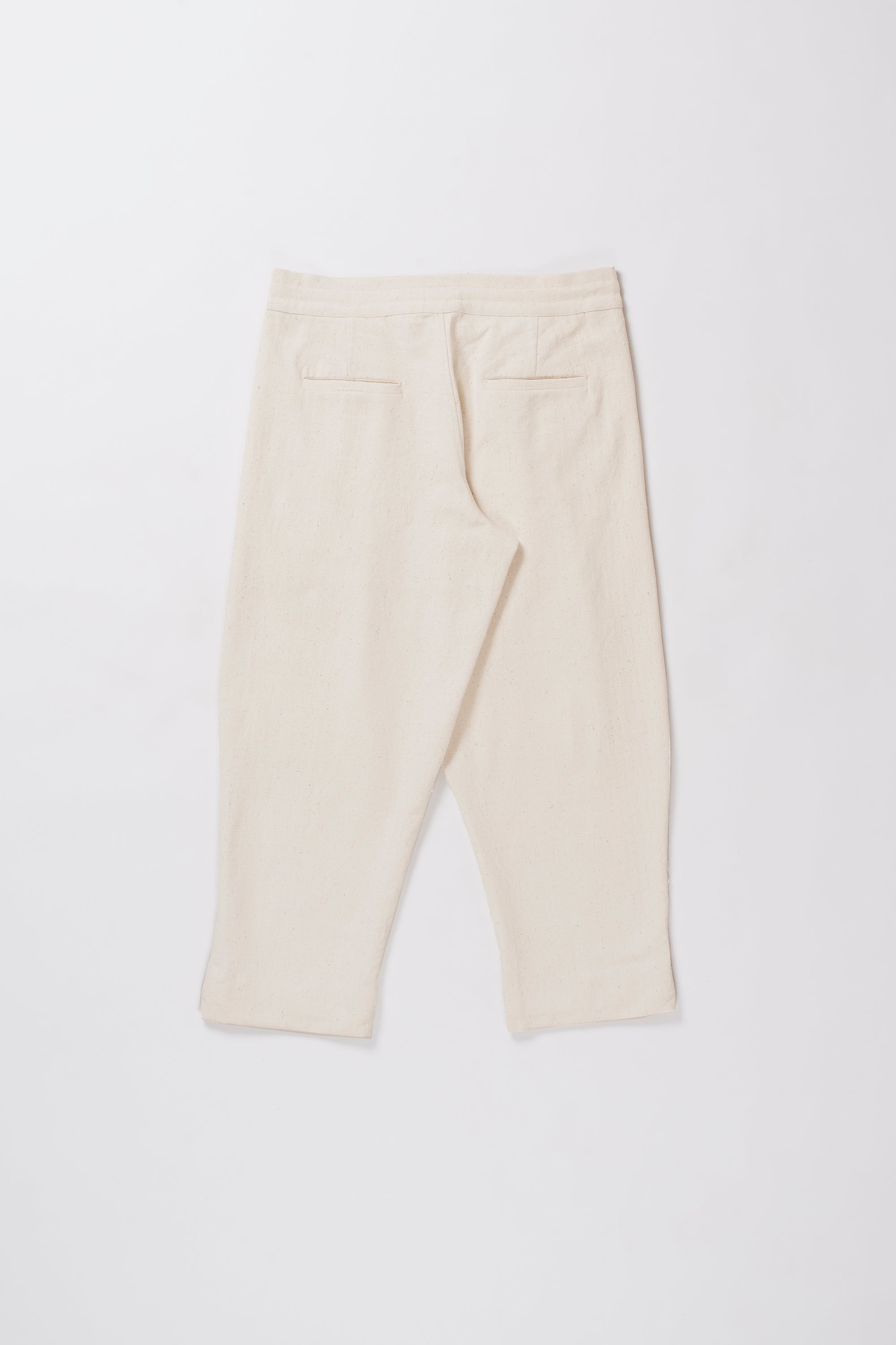 OFF-WHITE ORGANIC COTTON WIDE LEG TROUSER