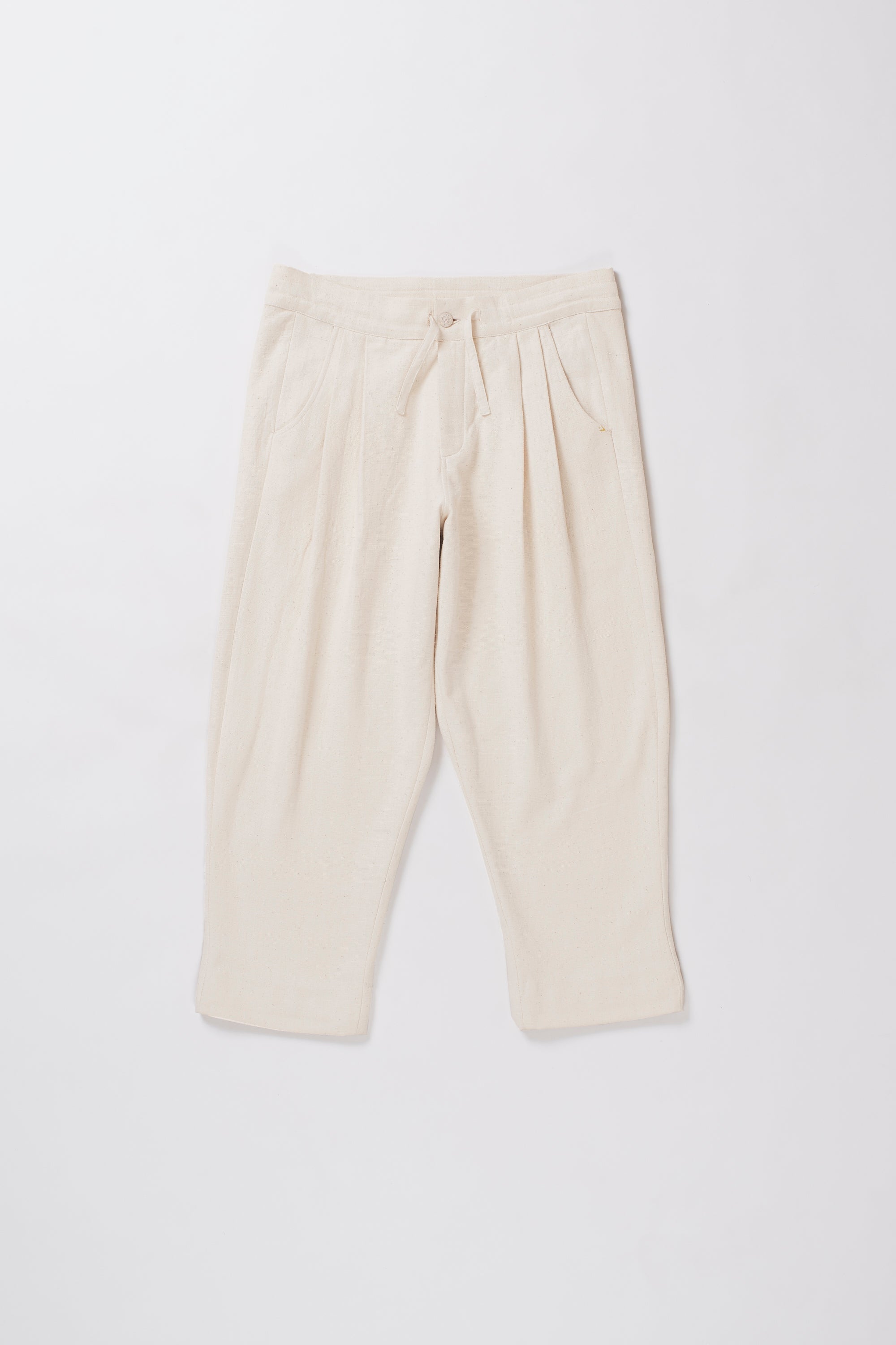 OFF-WHITE ORGANIC COTTON WIDE LEG TROUSER