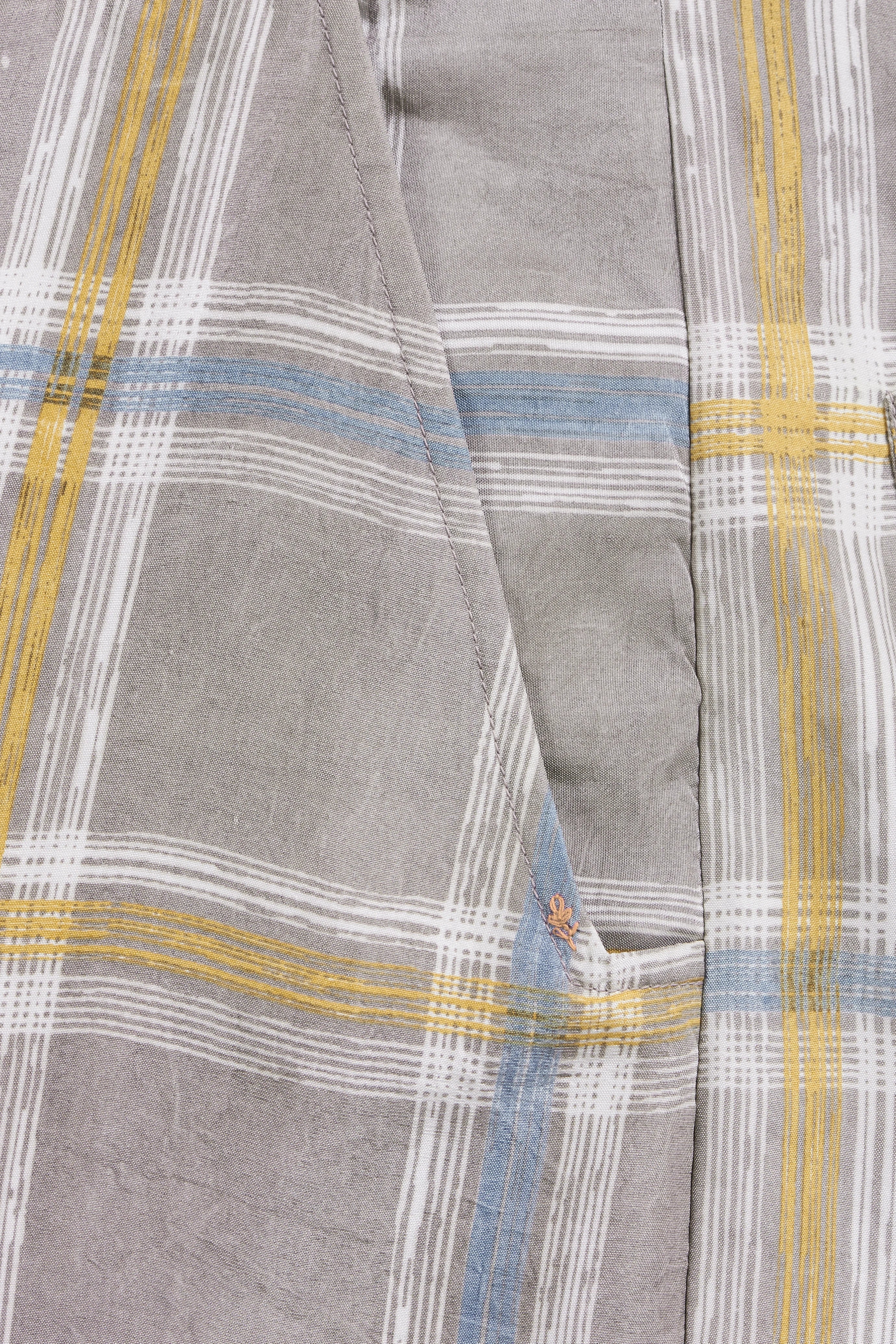CHARCOAL CHECKS SILK TROUSERS