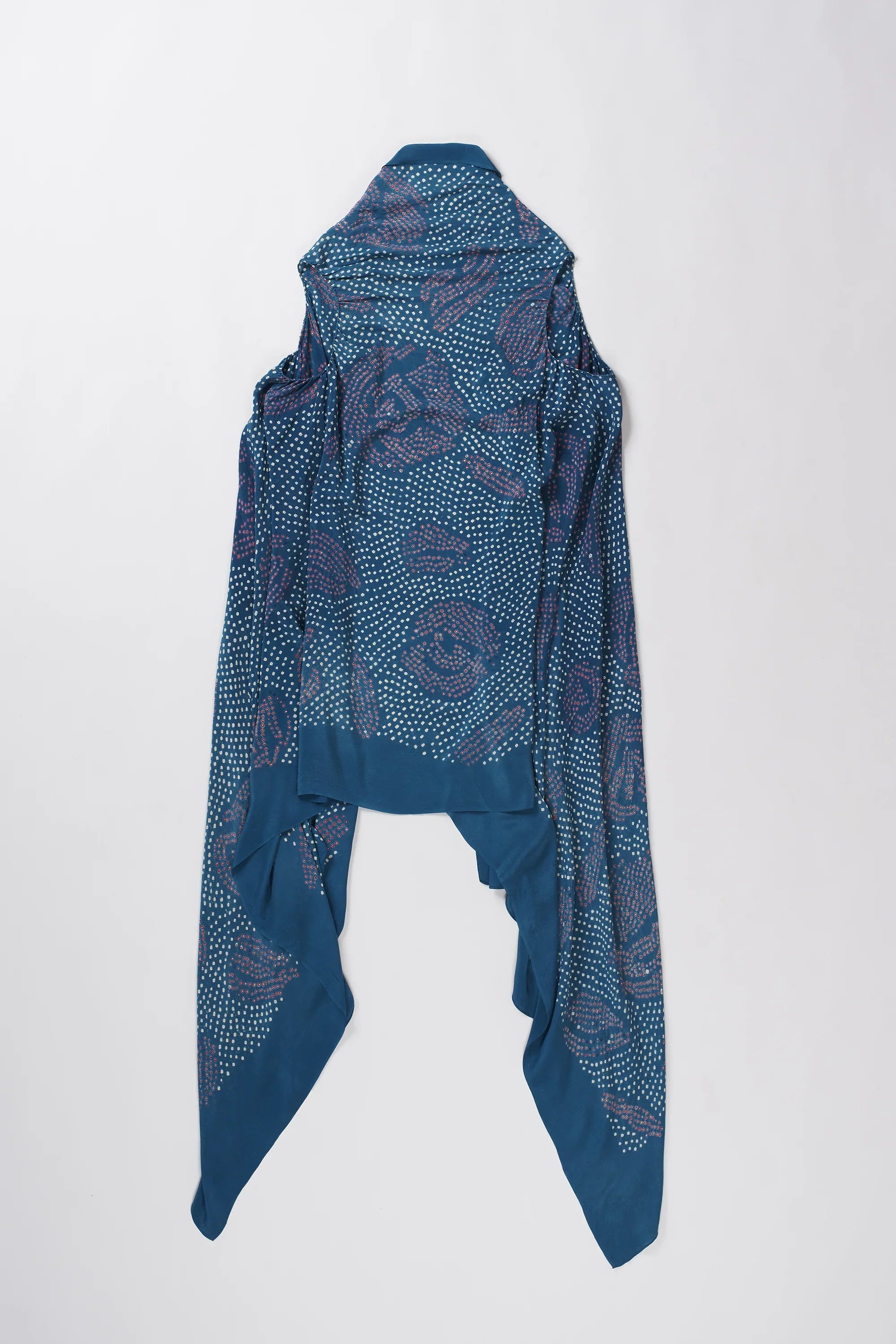 Cutout Scarf with Multi Color Bandhani