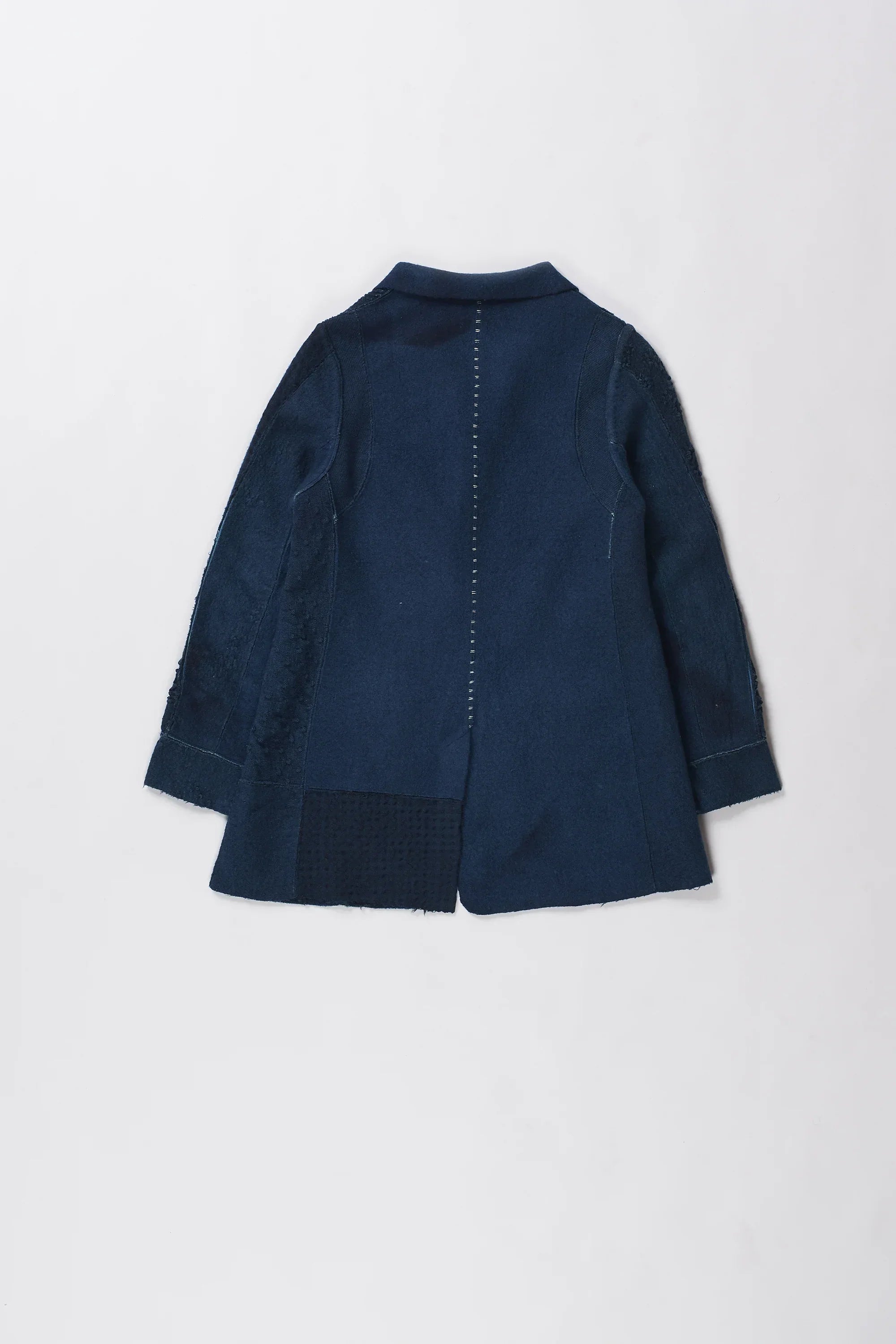 Worker jacket in felted wool with bandhani