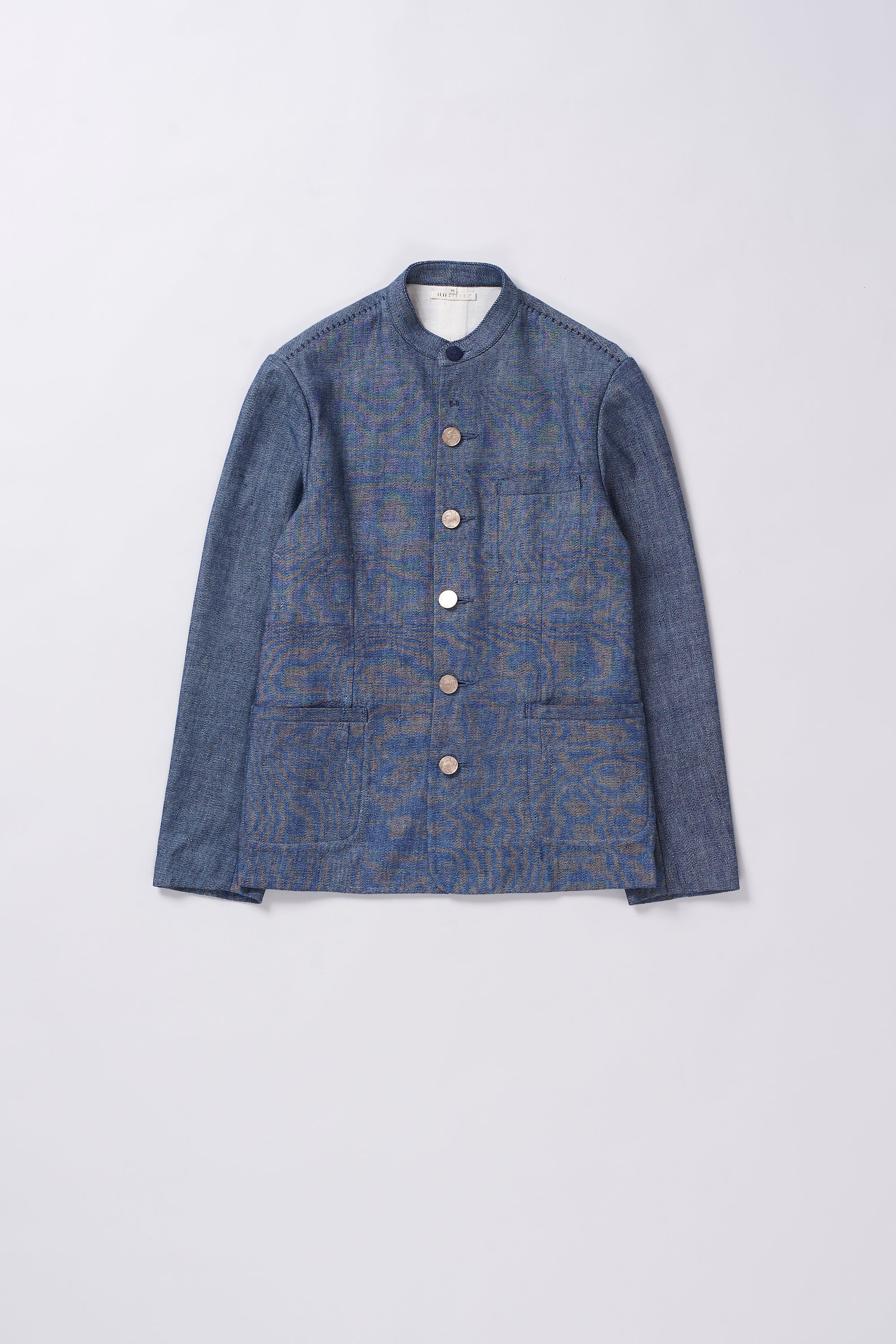 MEDIUM INDIGO BAND COLLAR JACKET