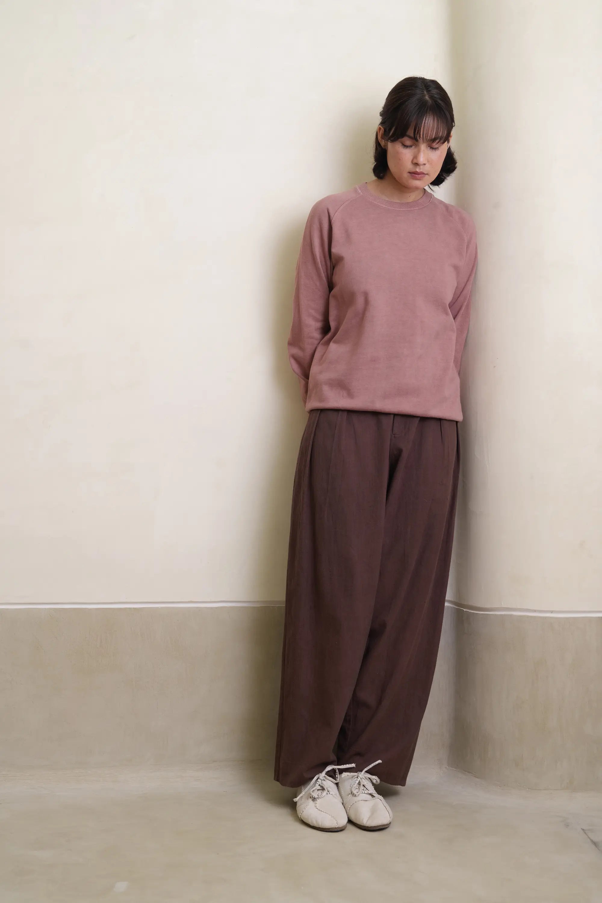 Cotton Sweatshirt in Old Rose