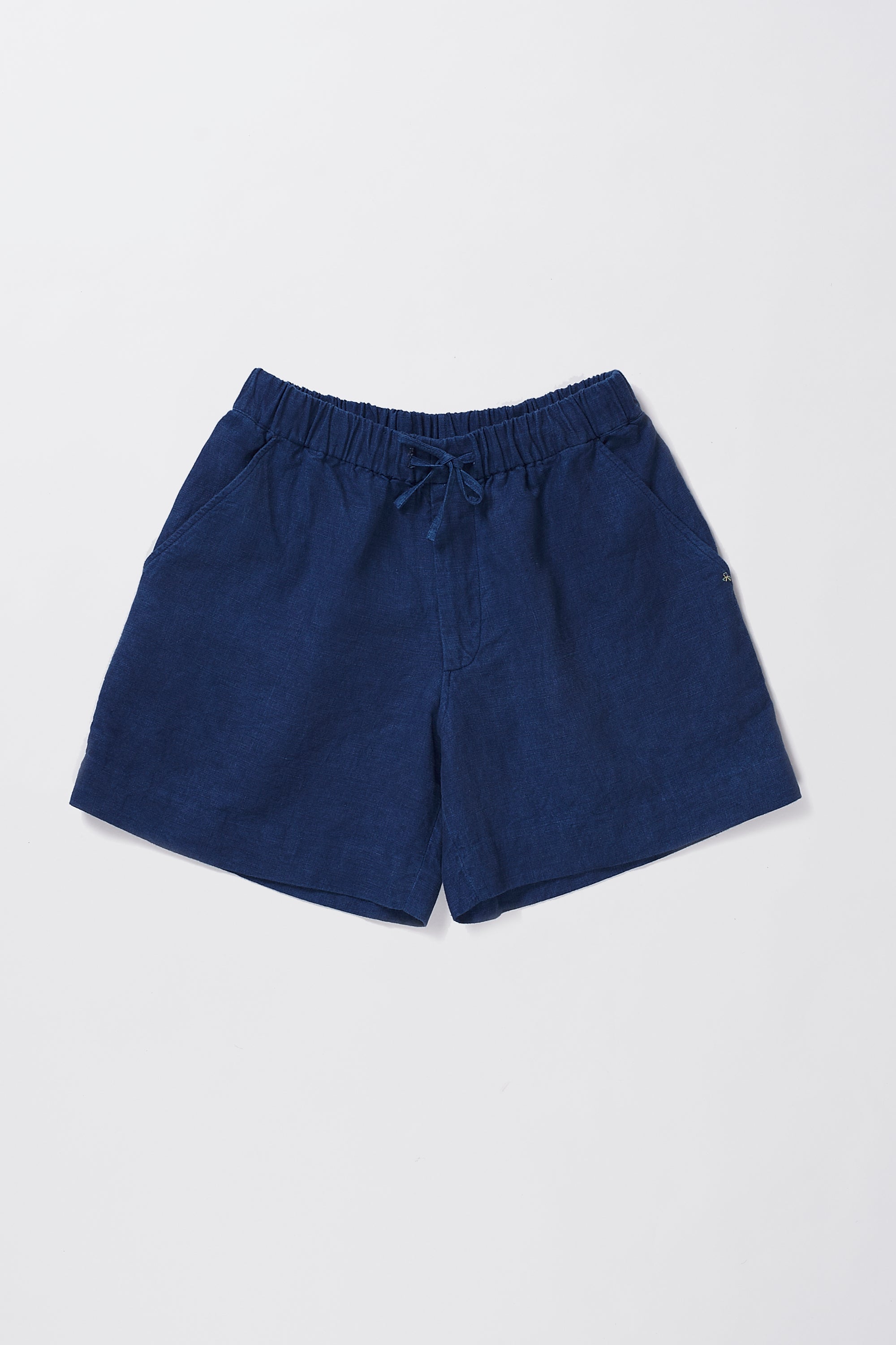 LINEN SHORTS IN MEDIUM INDIGO