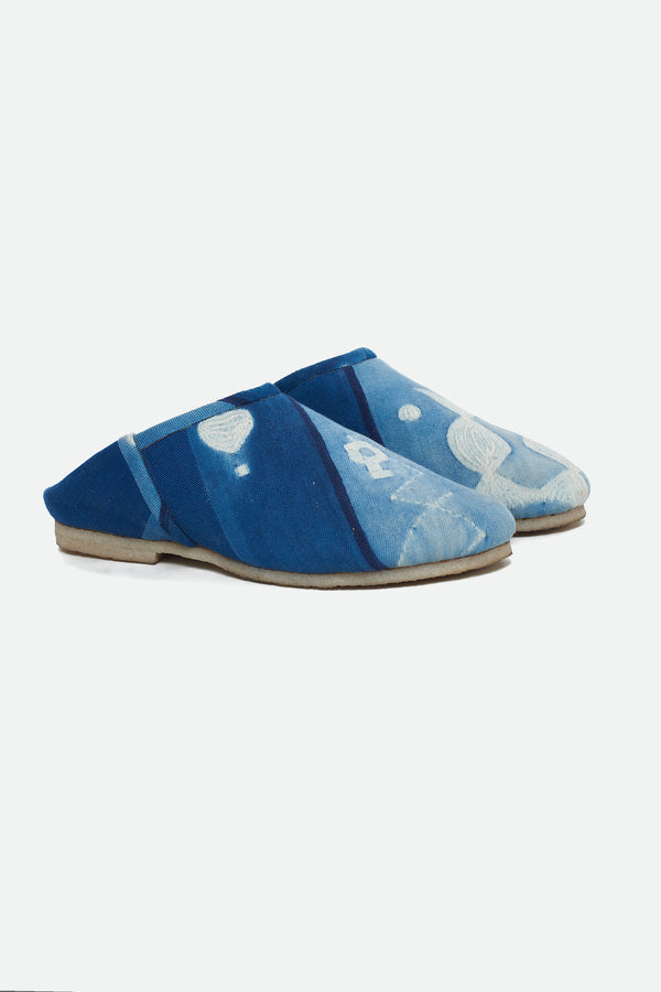 INDIGO PANELLED HANDMADE SLIP-ON