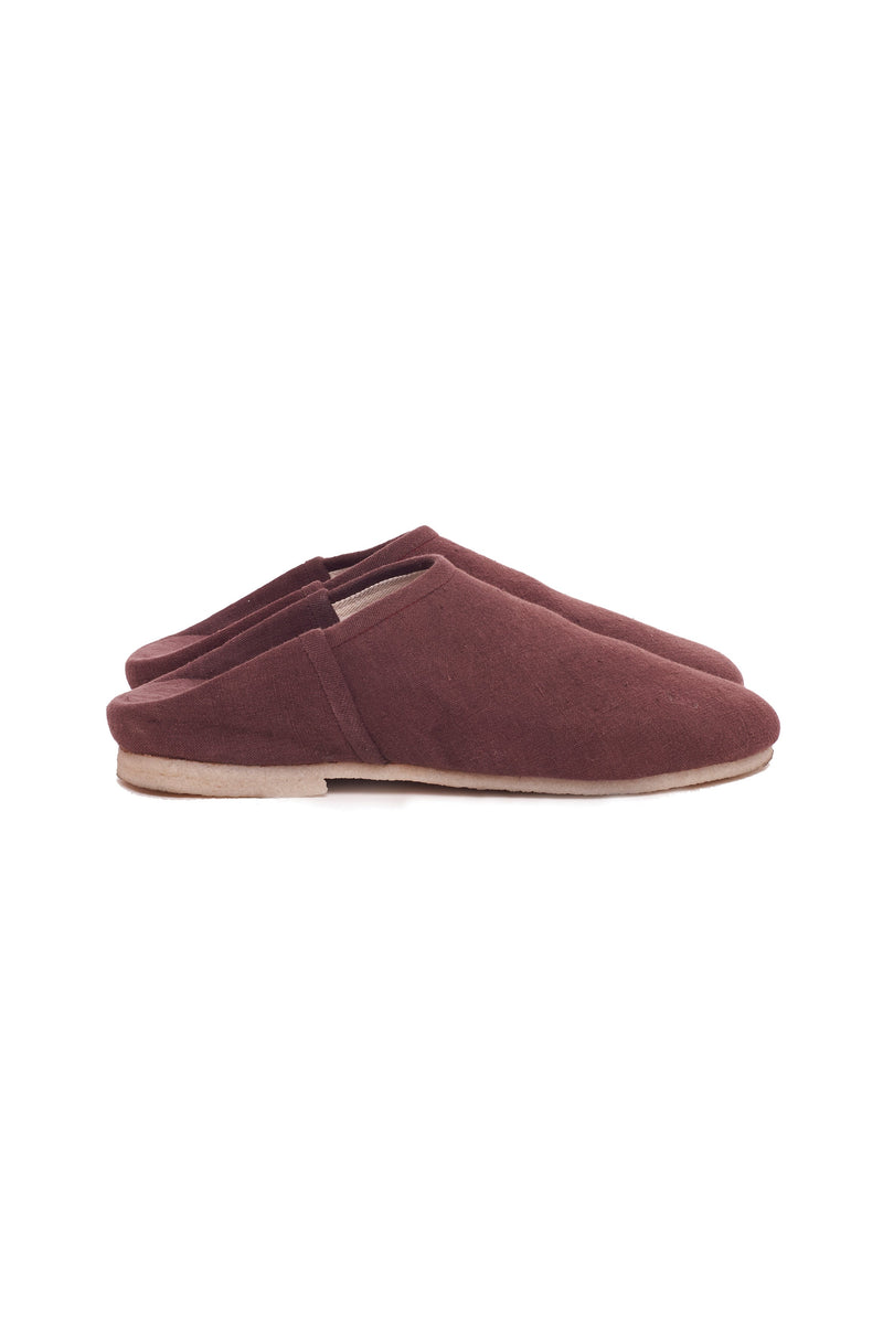 BURNT UMBER HANDMADE SLIP- ON