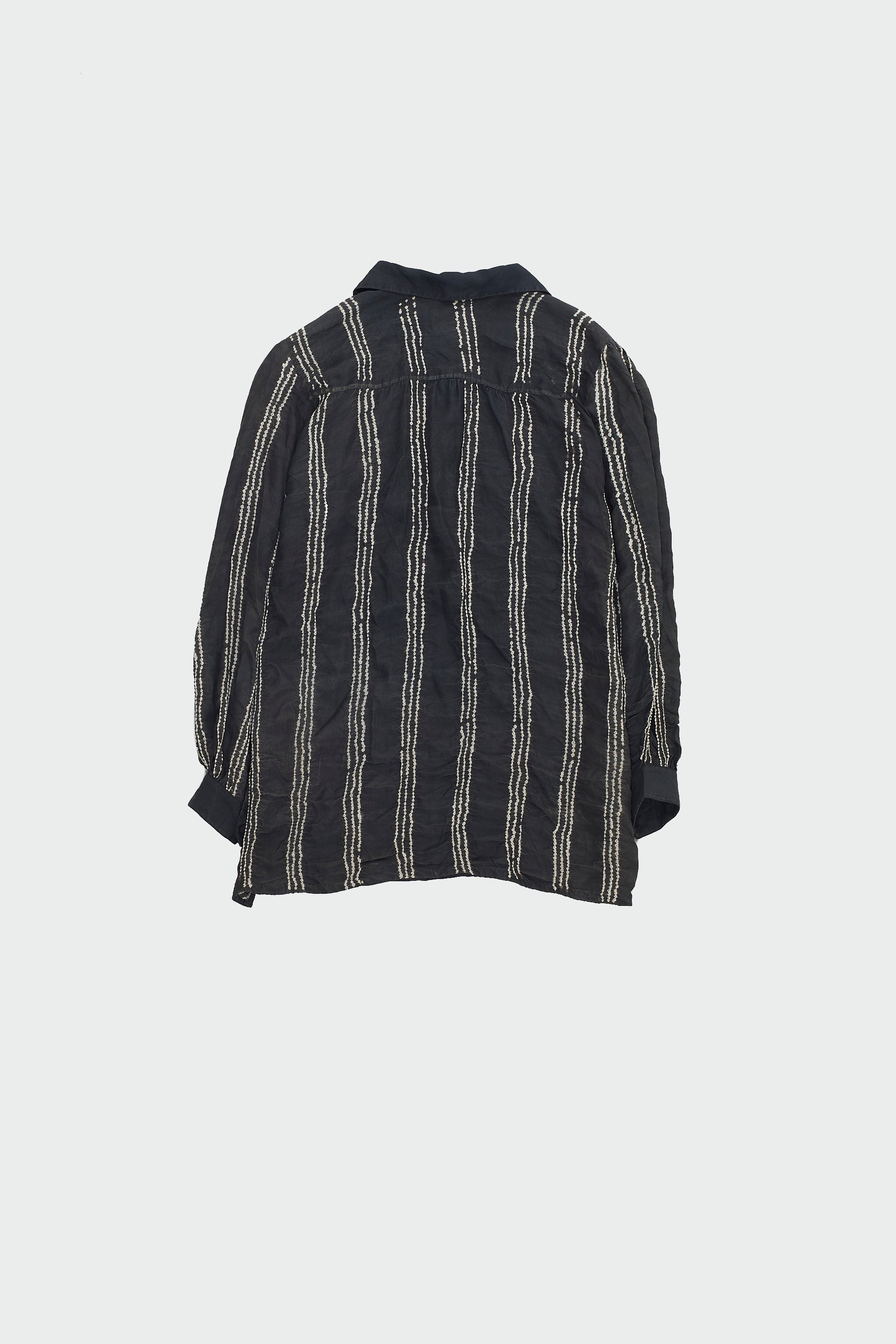 BLACK PIN STRIPE BANDHANI SOFT SILK TOP