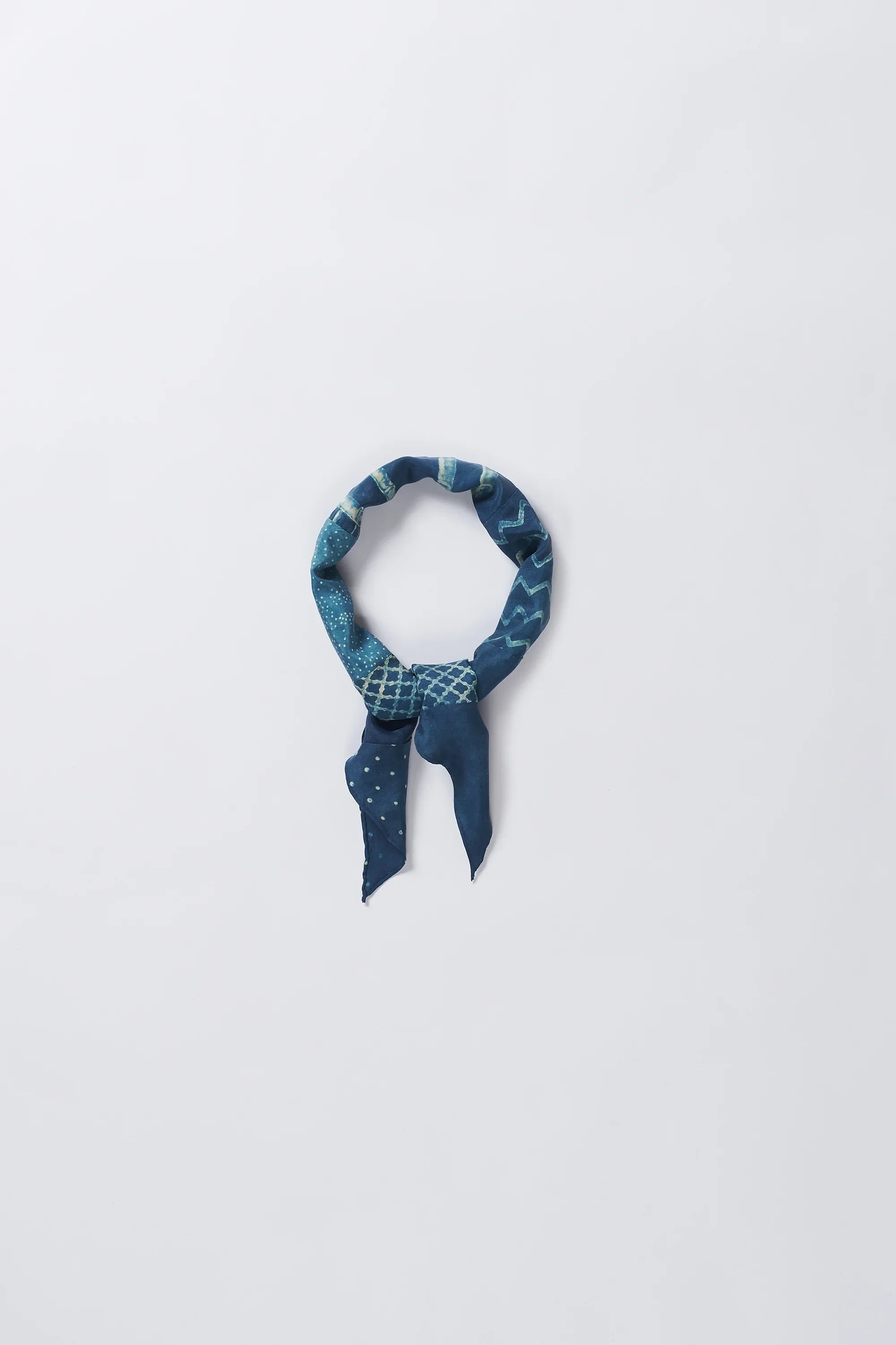 Patchwork Bandana in Silk Indigo