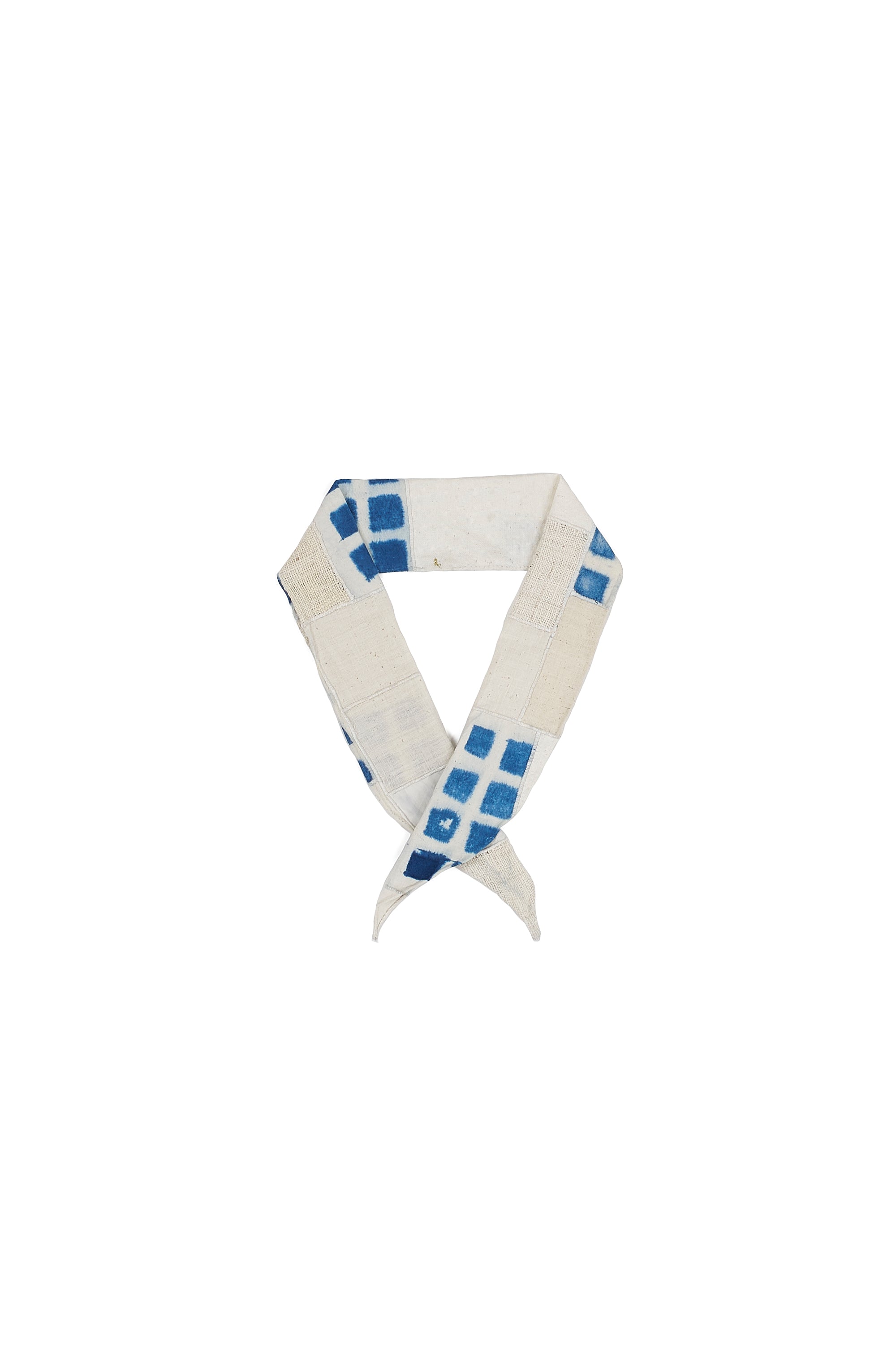 OFF-WHITE AND INDIGO PATCHWORK STATEMENT BANDANA