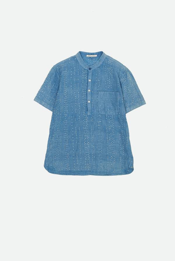 INDIGO HALFSLEEVE BADHANI SHIRT ORGANIC  COTTON