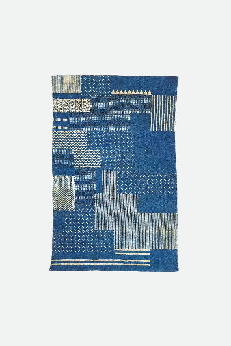 INDIGO BLOCK PRINTED RUG